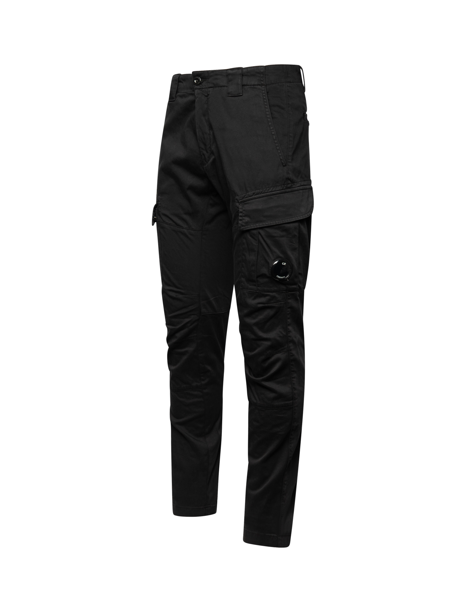 Stretch sateen cargo trousers