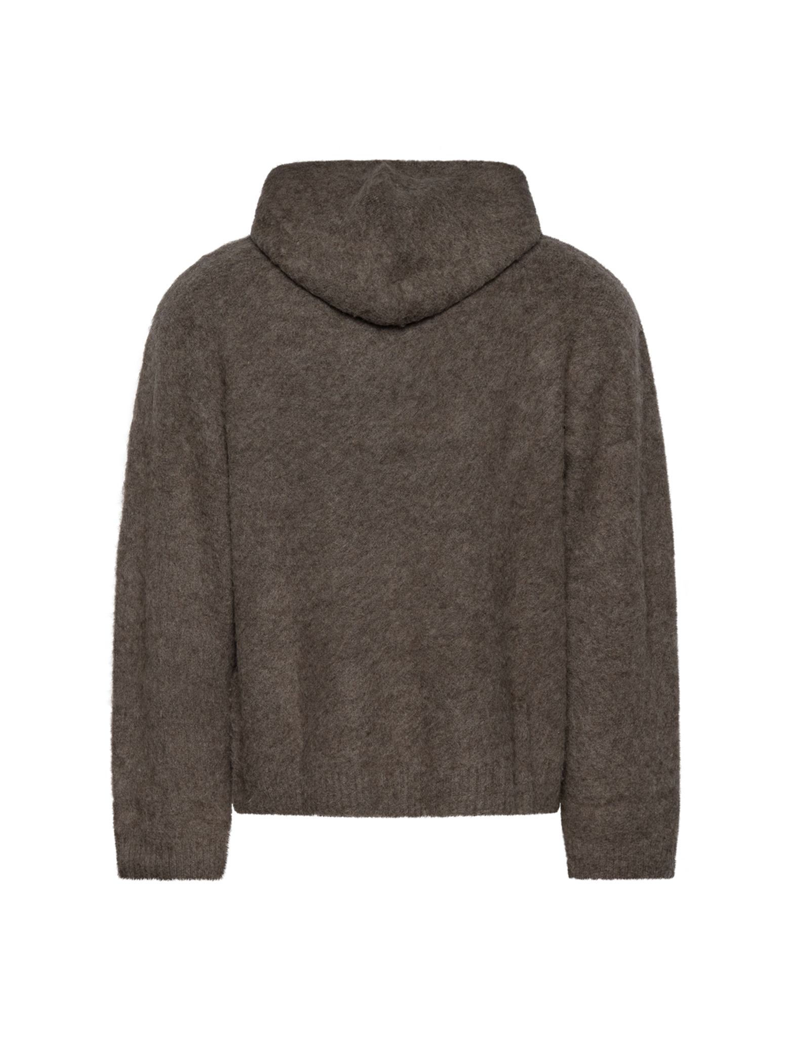 Textured Borg knitted hoodie