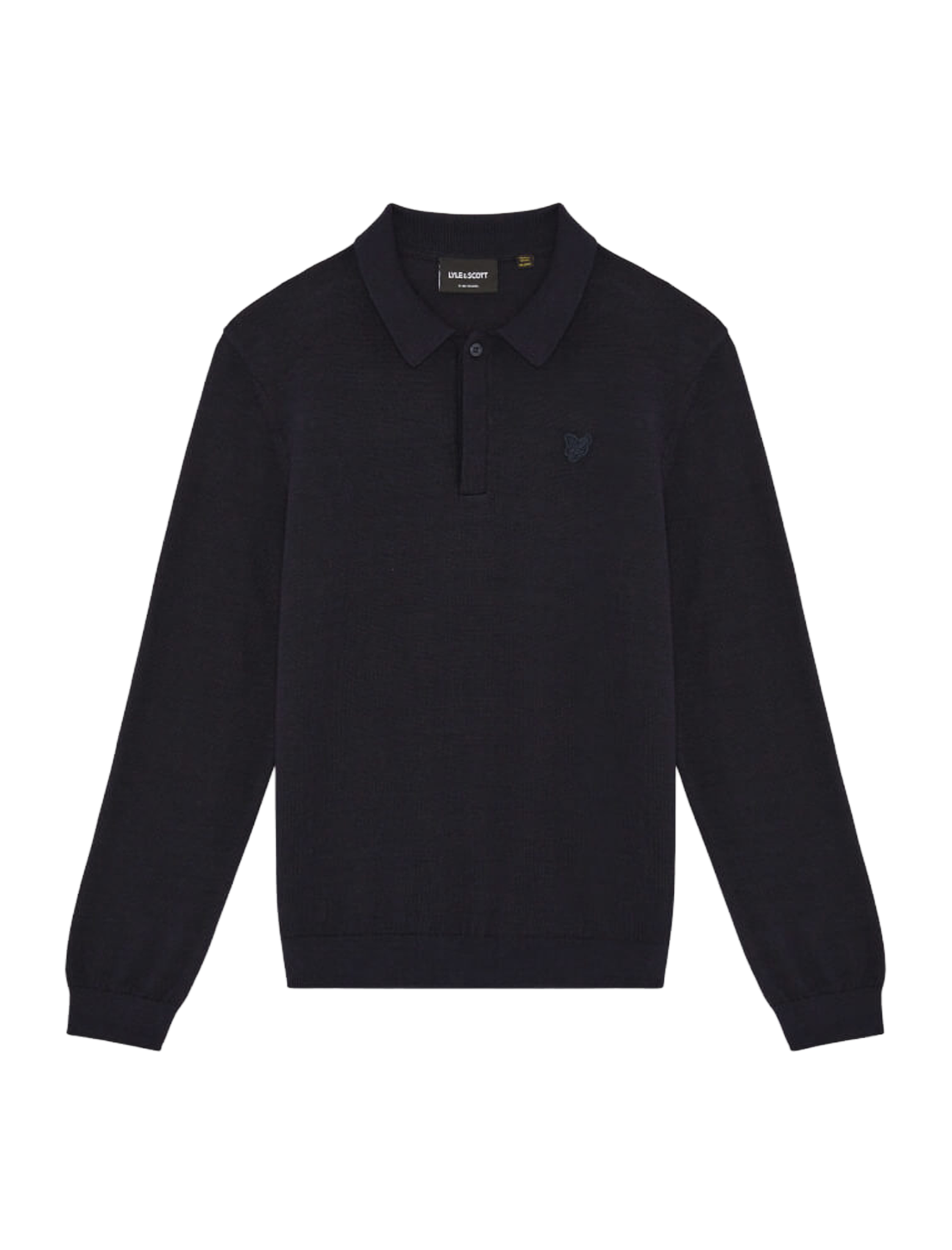 Tonal eagle knitted polo shirt