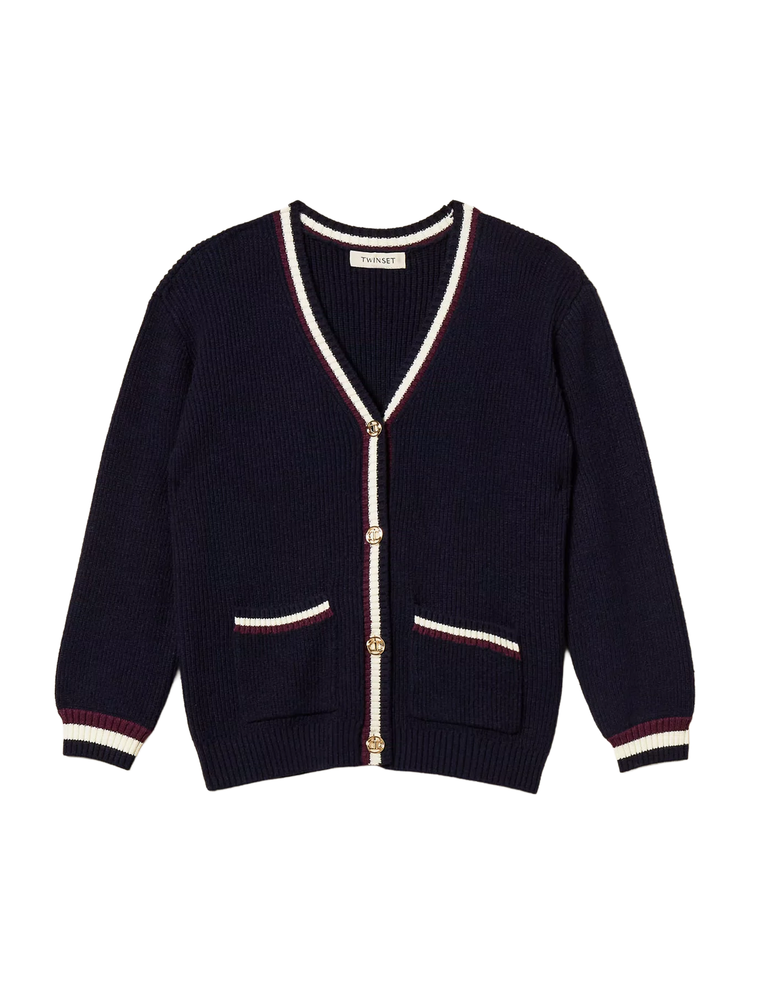 Two-tone knitted cardigan