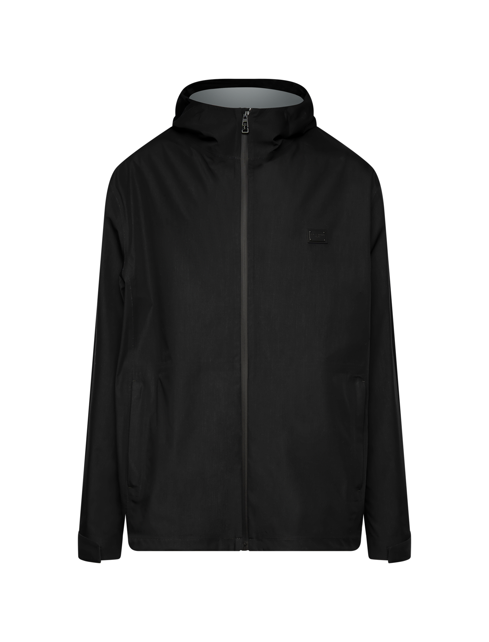 Hooded cotton plaque jacket