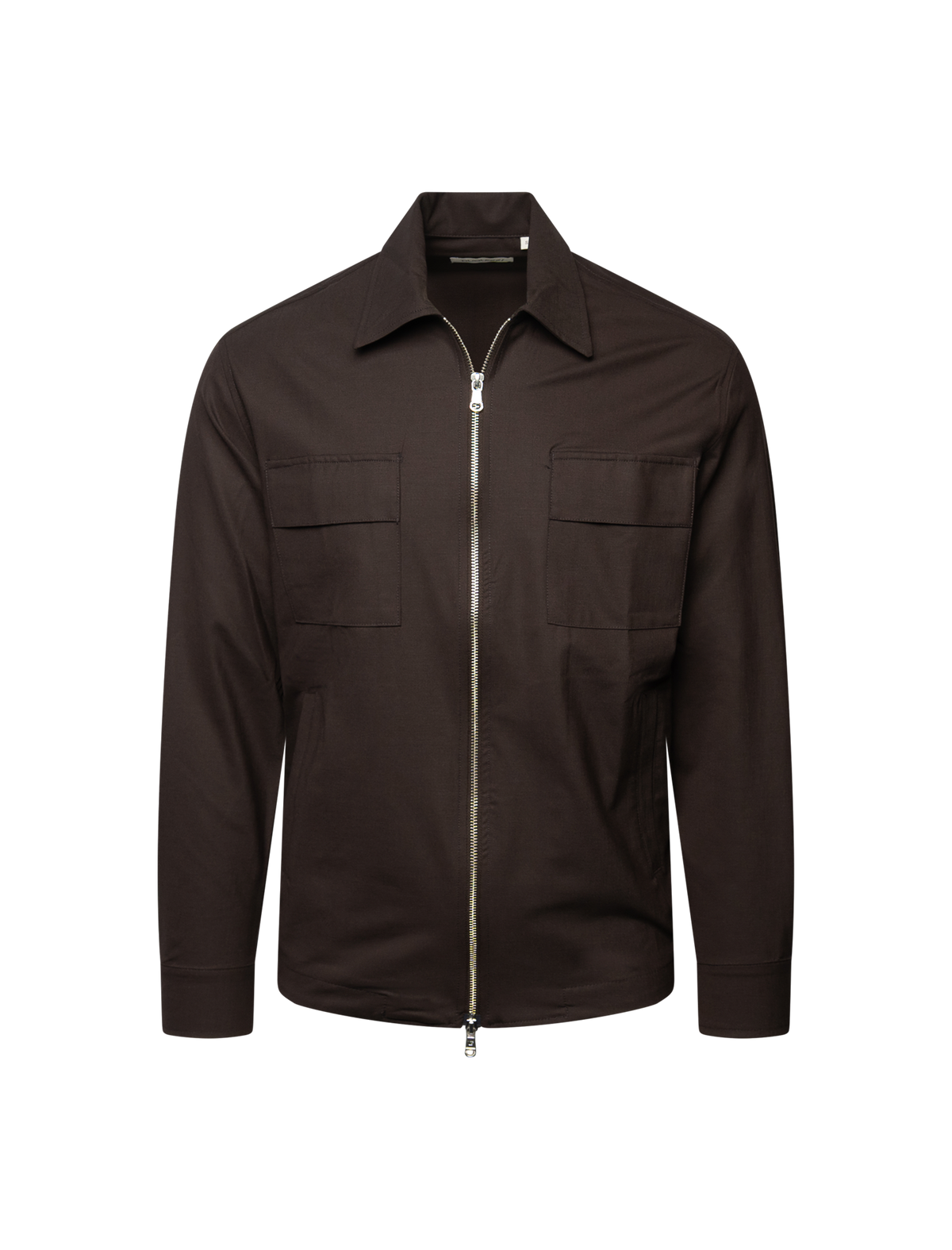Wool stretch zipped overshirt