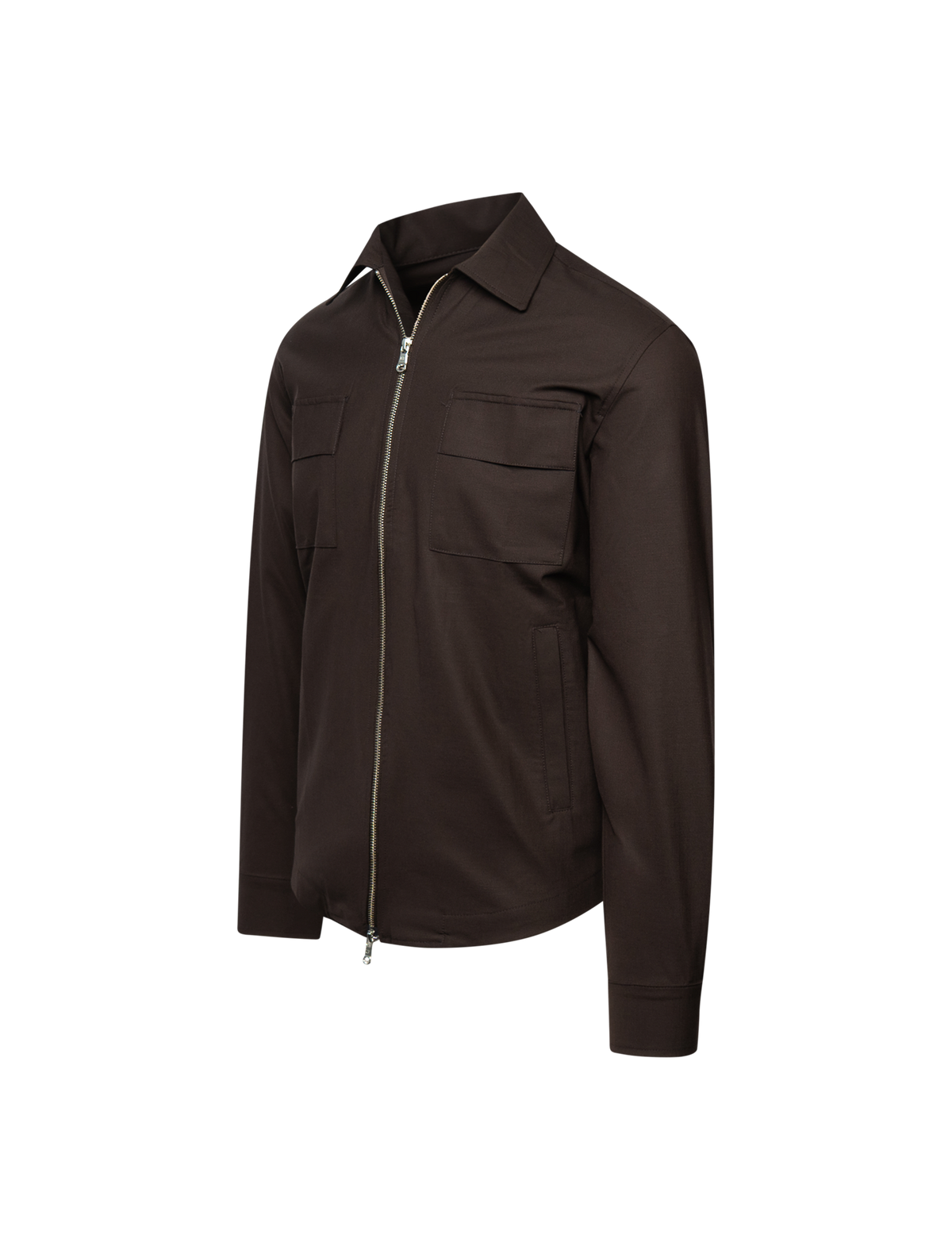 Wool stretch zipped overshirt