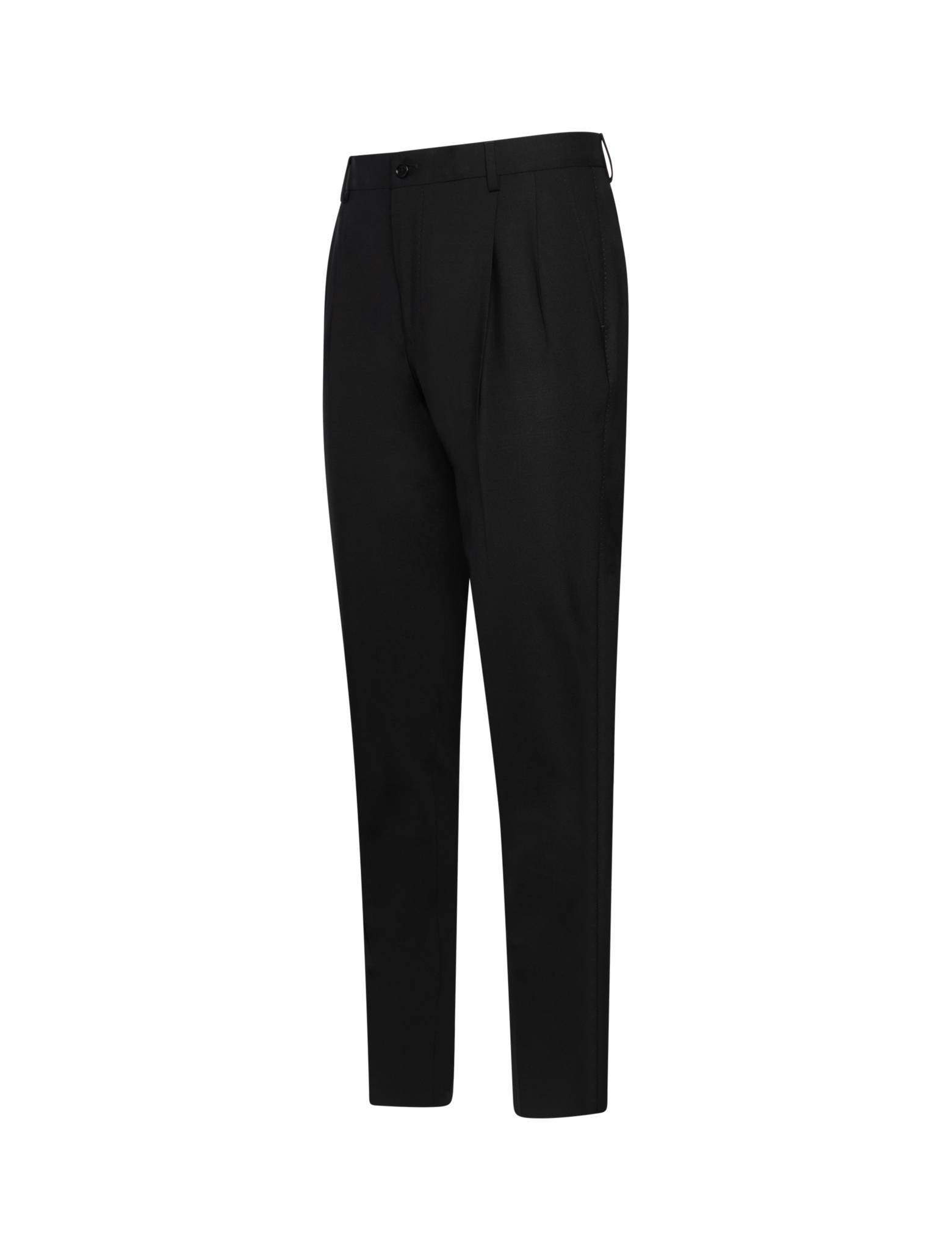 Virgin wool pleated trousers