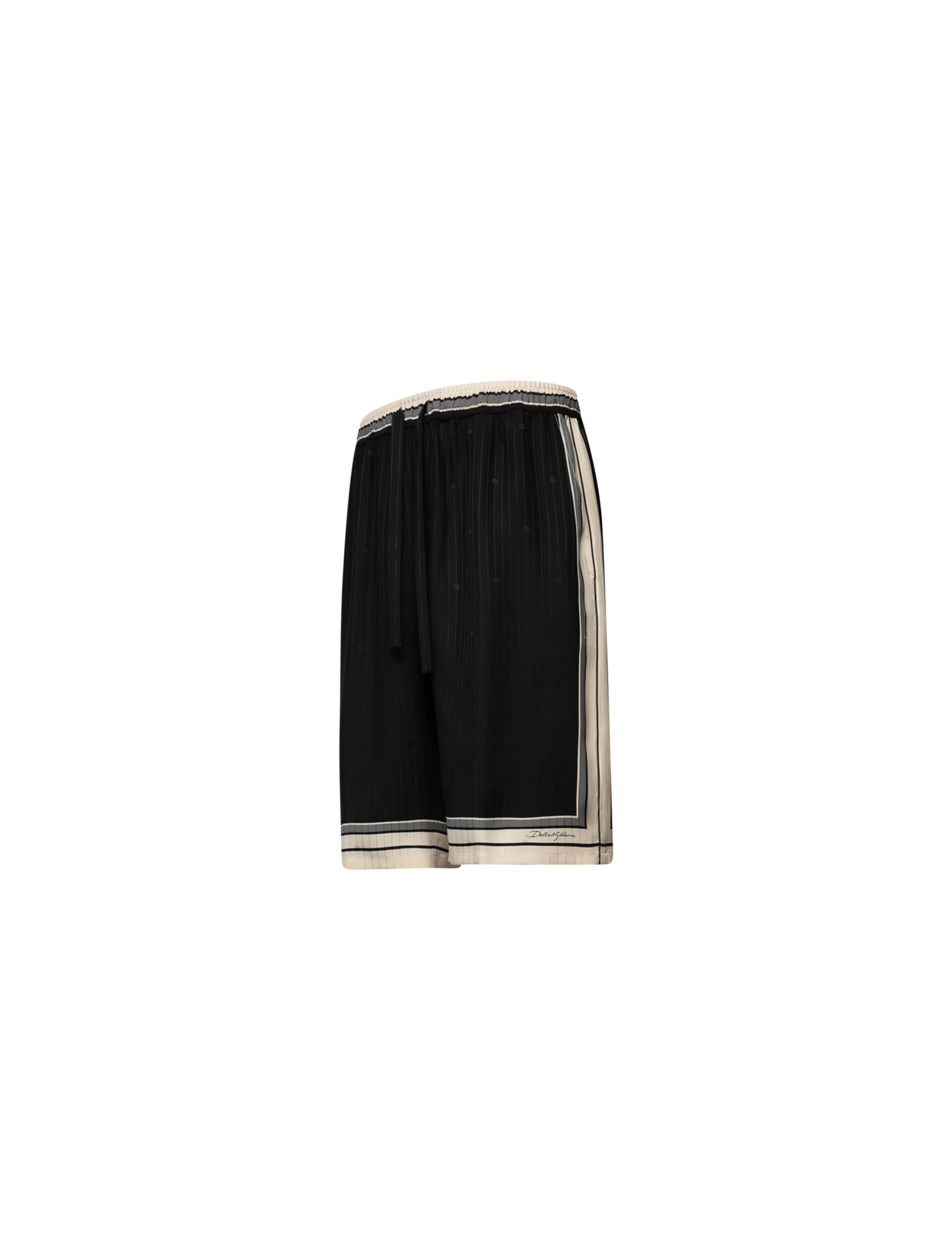 Logo stripe vanity silk shorts