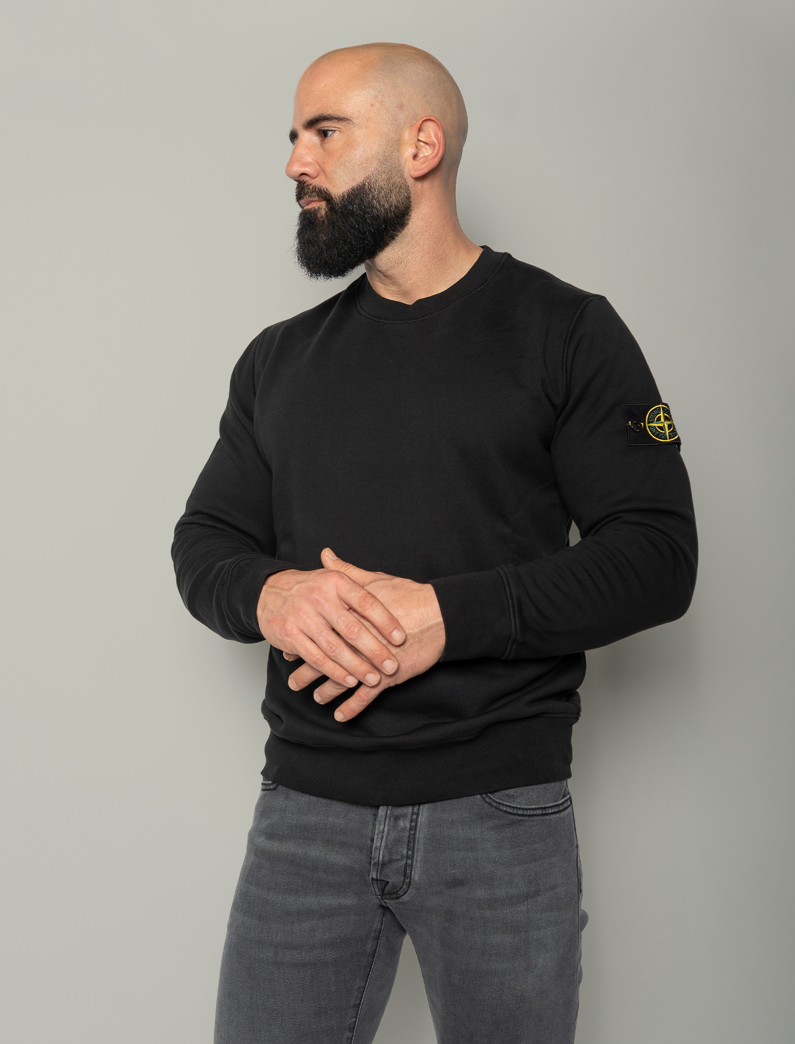 Compass badge sweater