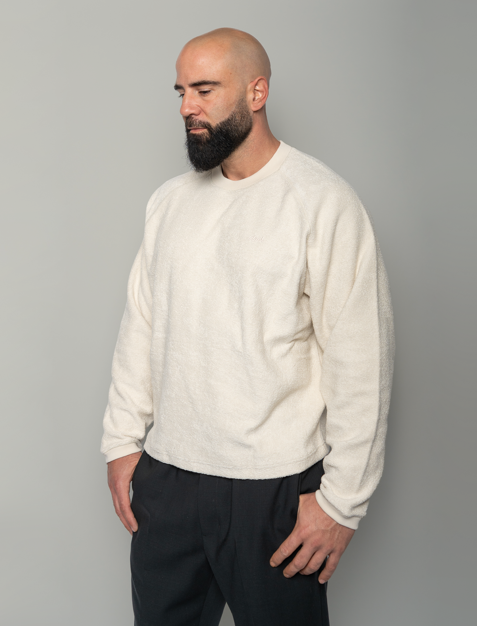 Raglan curly fleece sweater
