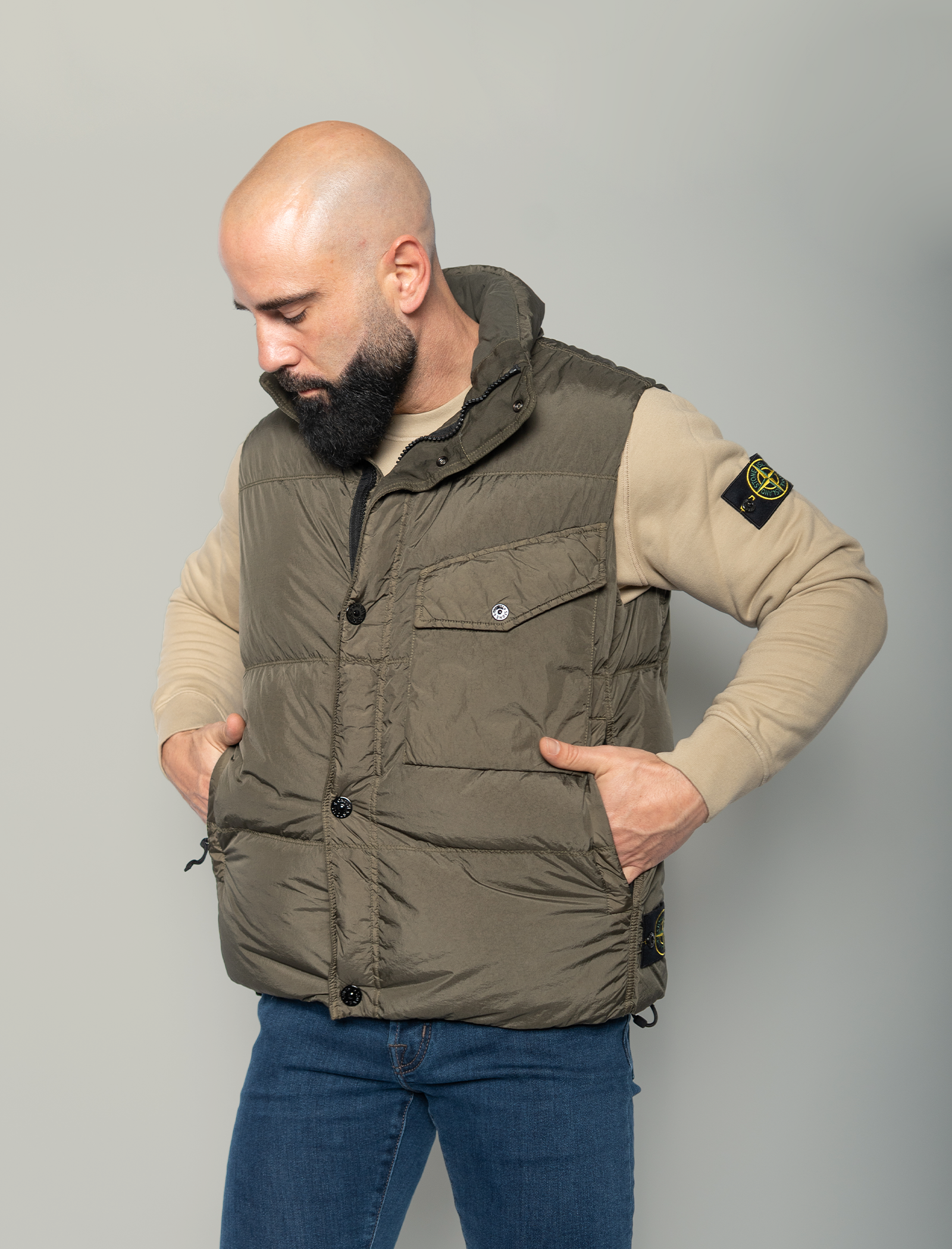 Crinkle Reps padded bodywarmer
