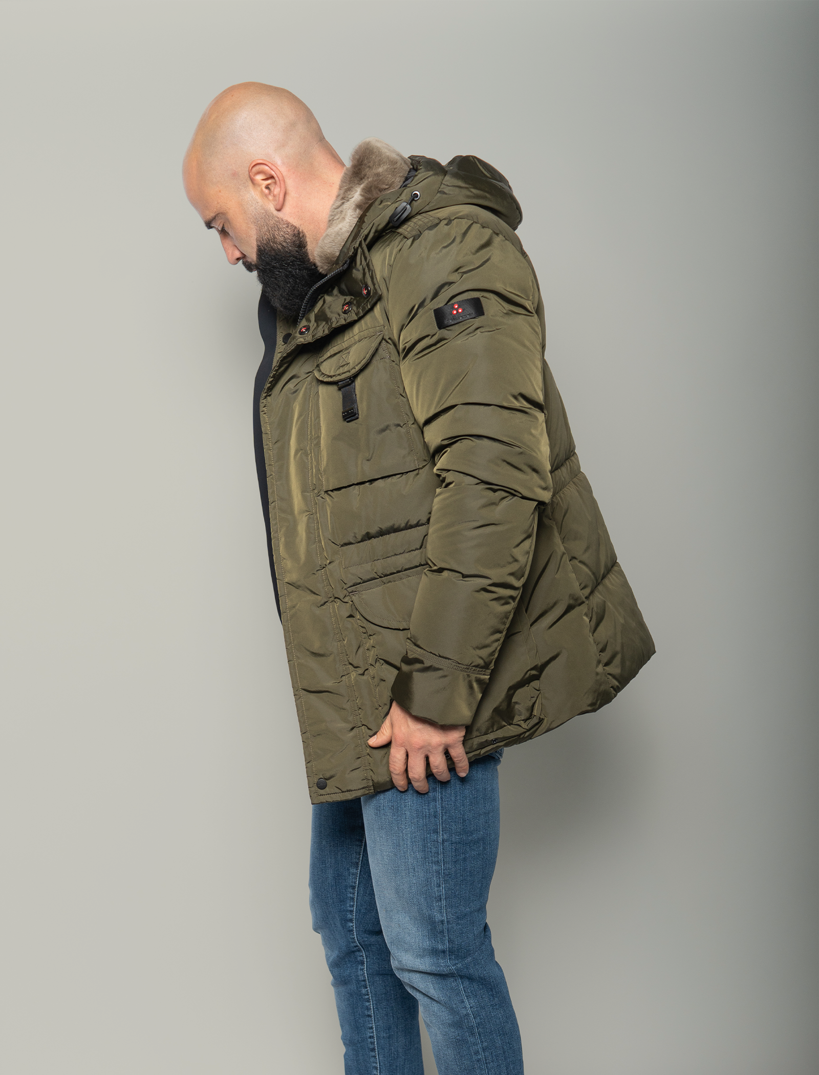 Aiptek nylon chine fur jacket