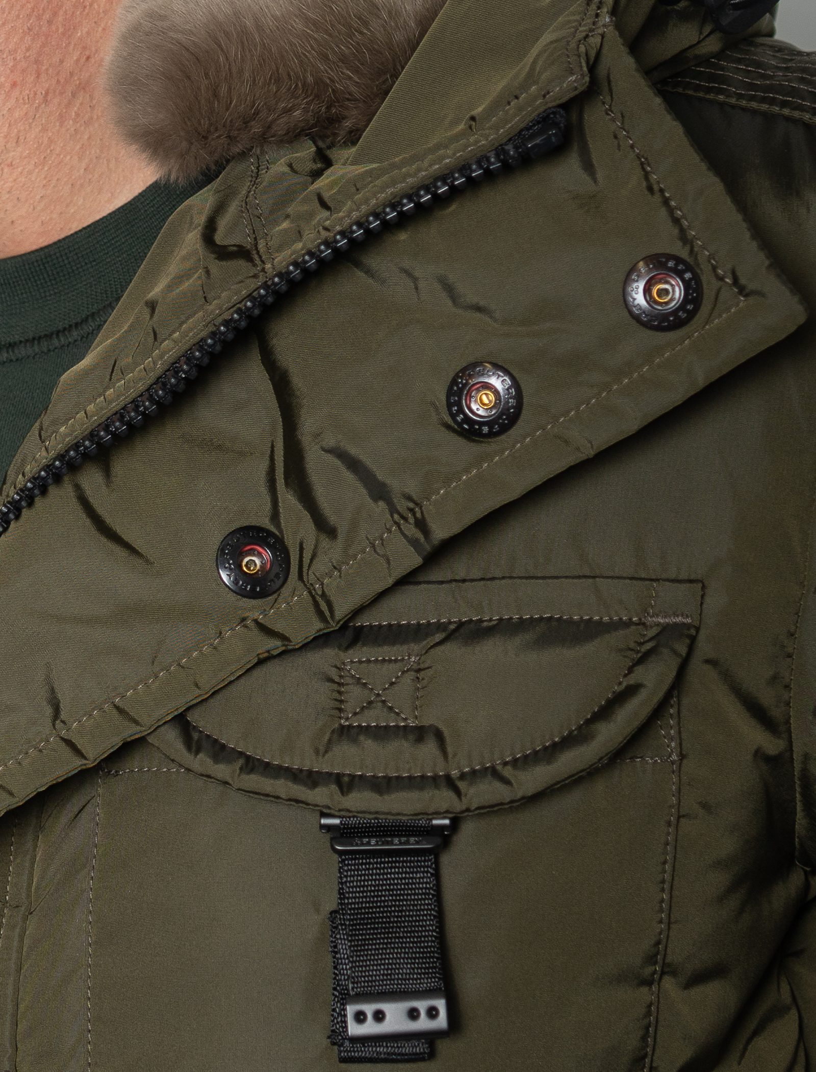 Aiptek nylon chine fur jacket