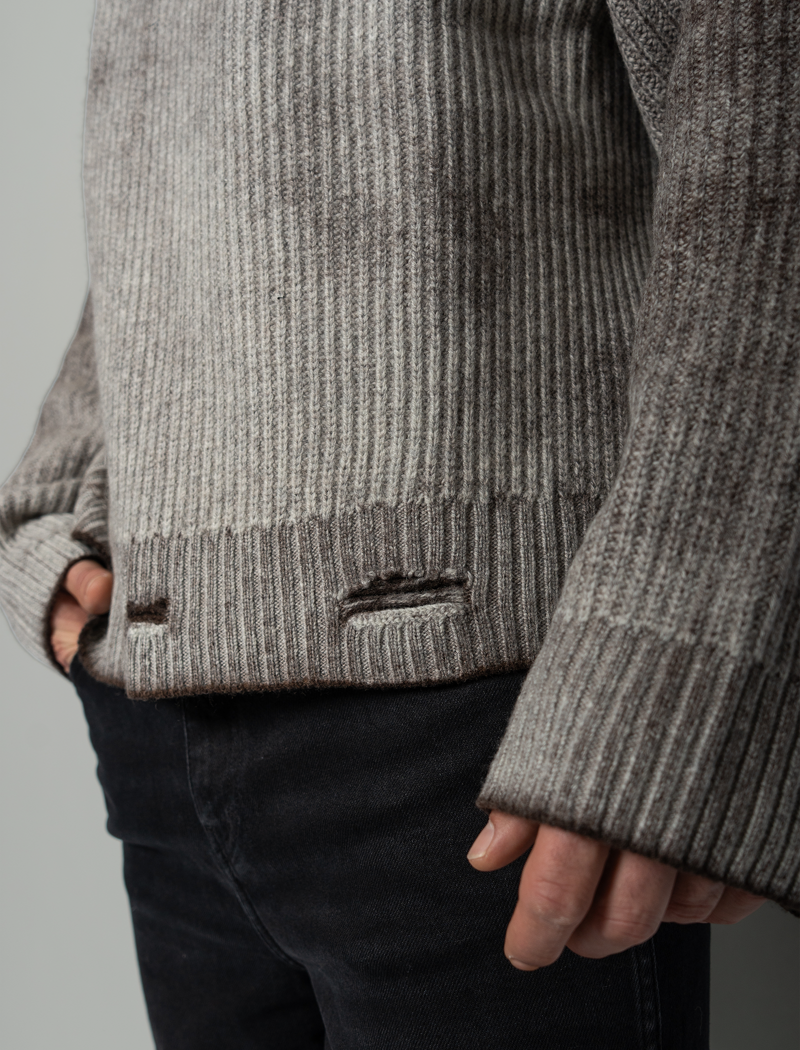 Reversible fade knit sweater