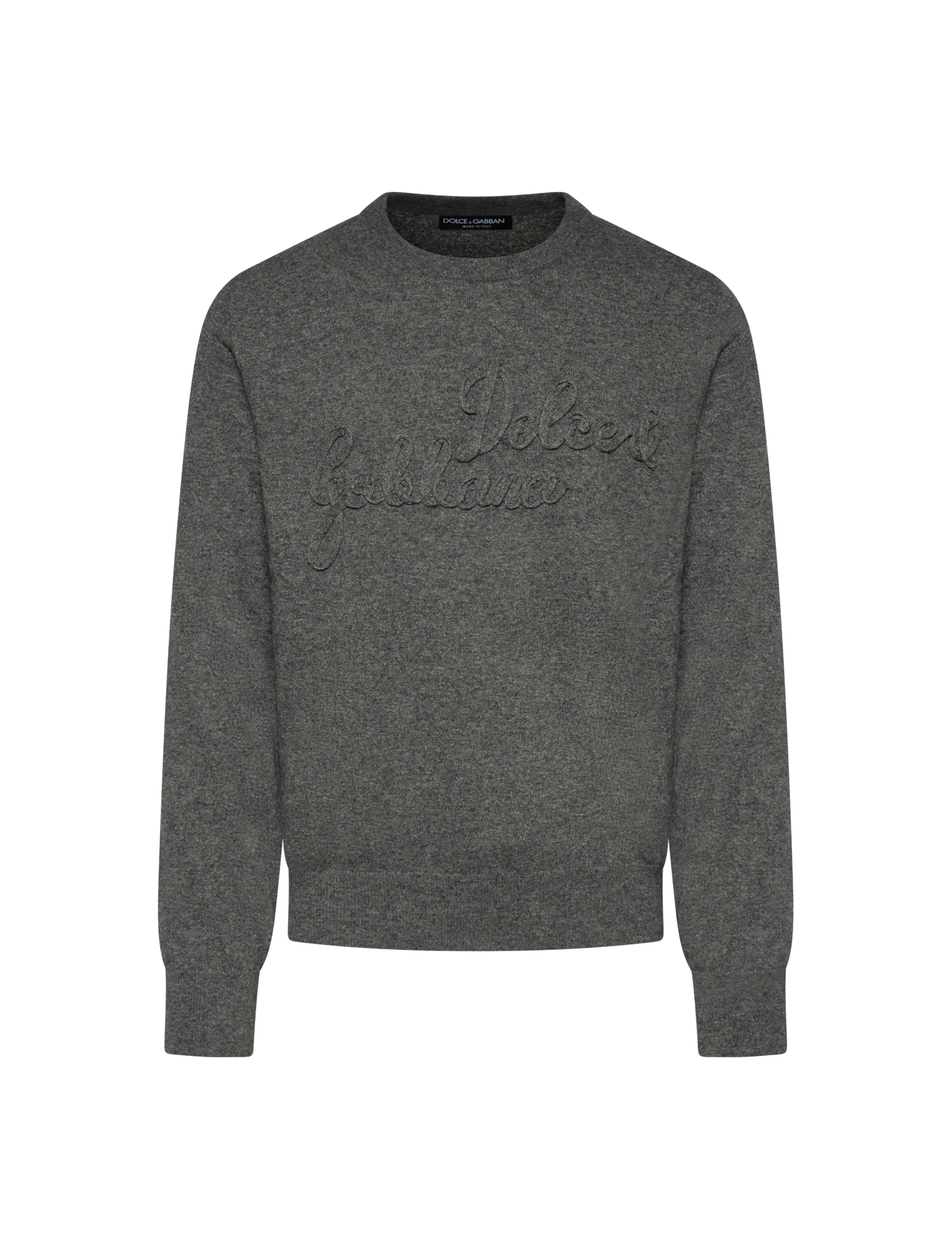 Embroidered logo wool jumper