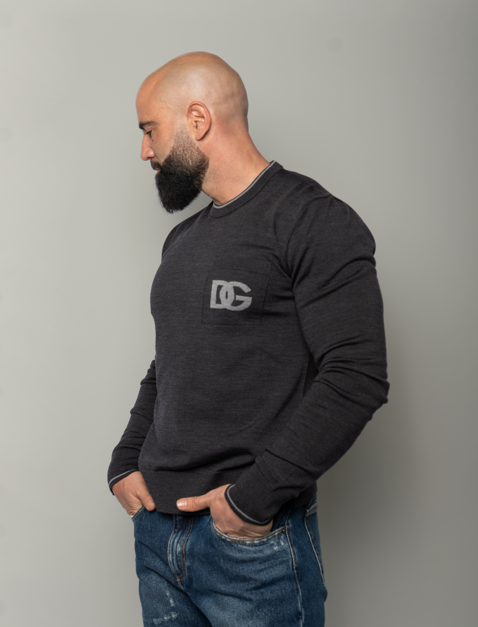 Crewneck logo knitted jumper