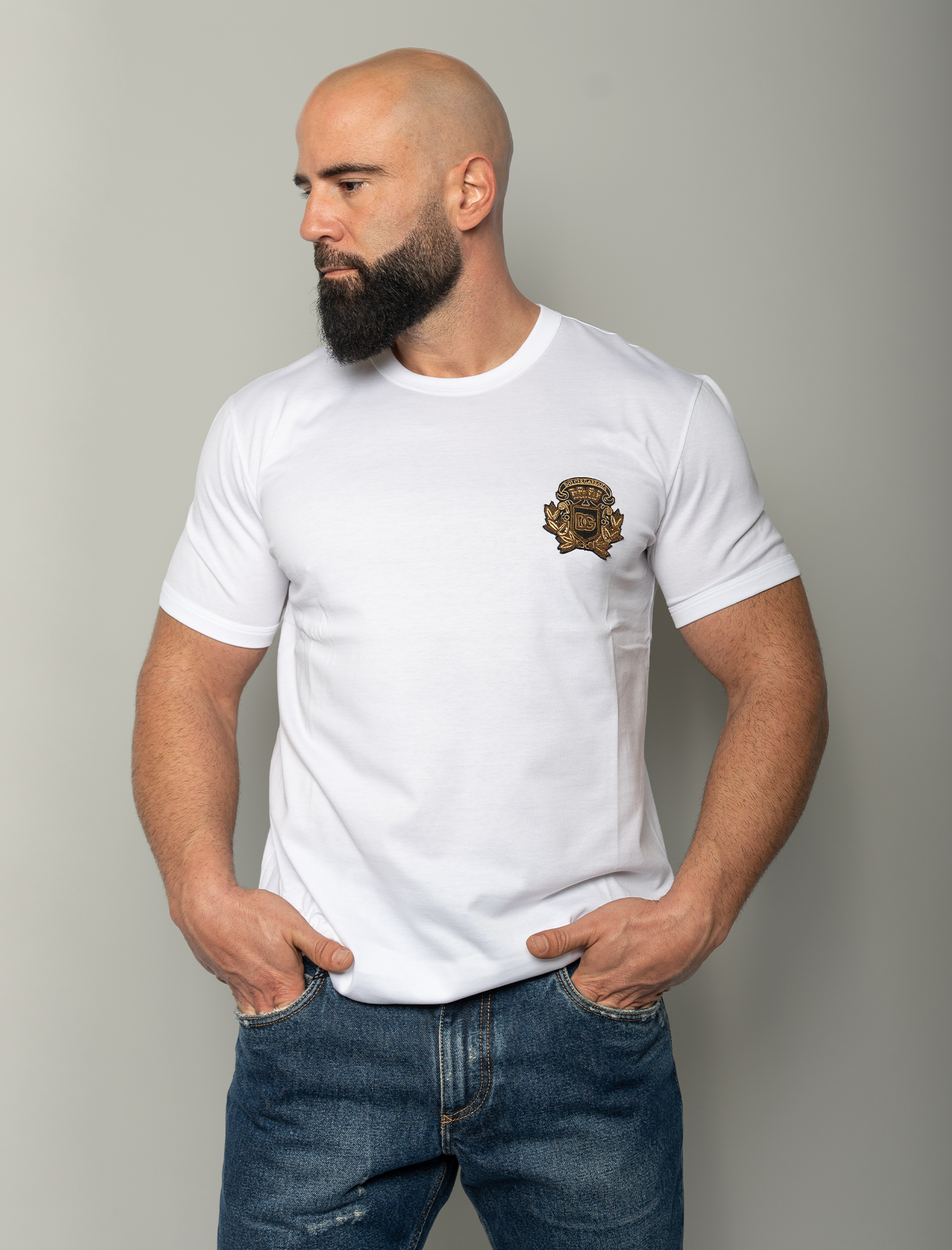 Heraldic patch cotton t-shirt