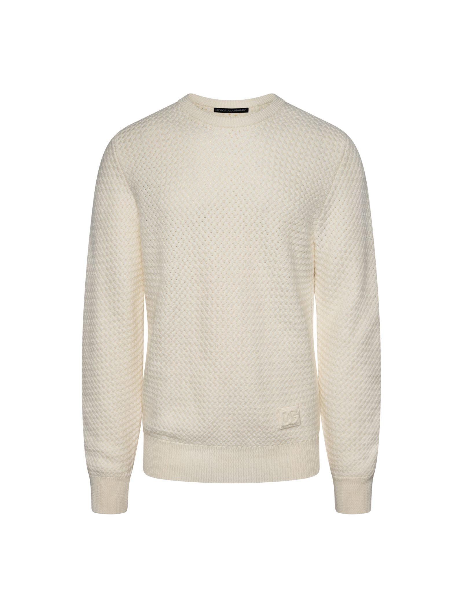 Crewneck stitched wool jumper