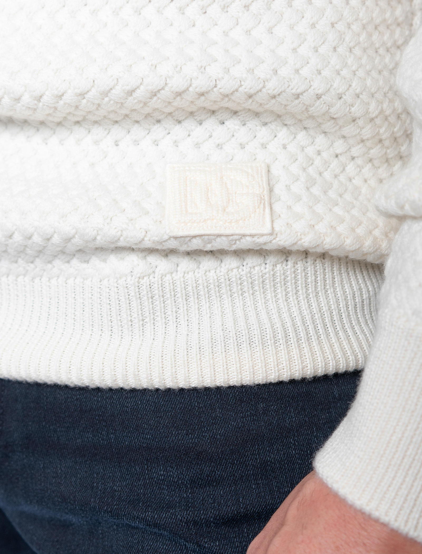 Crewneck stitched wool jumper