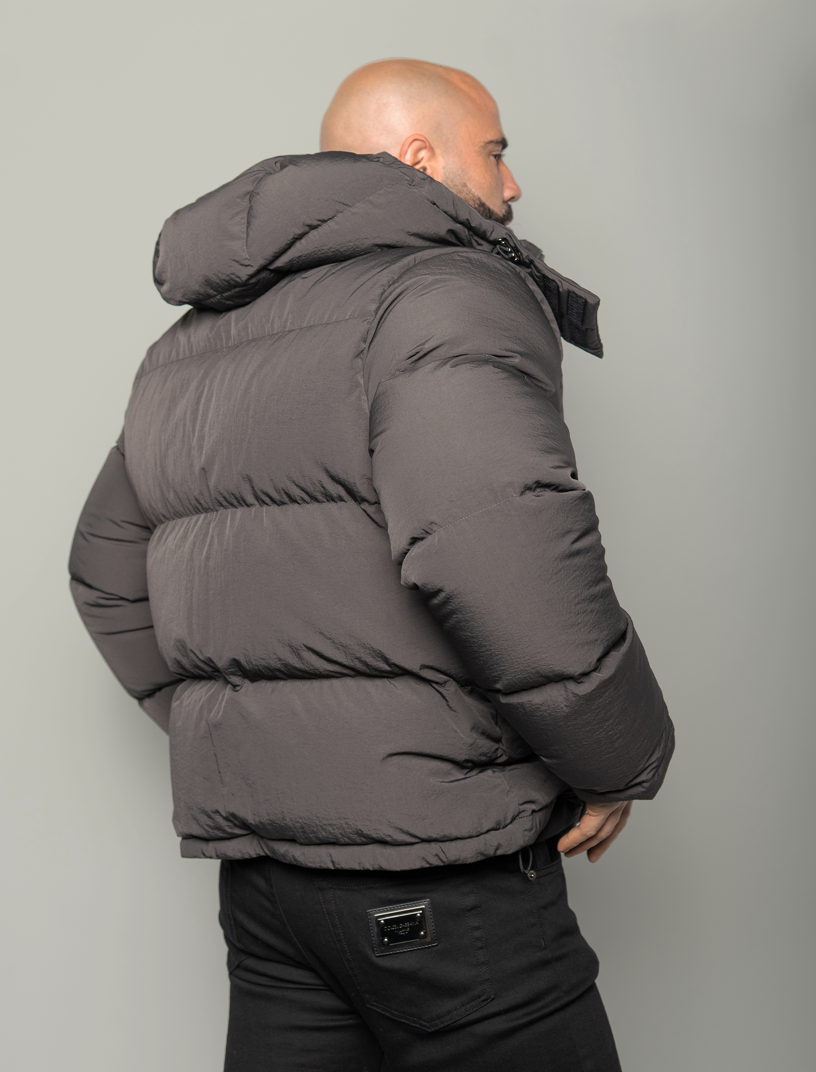 Plaque nylon padded jacket