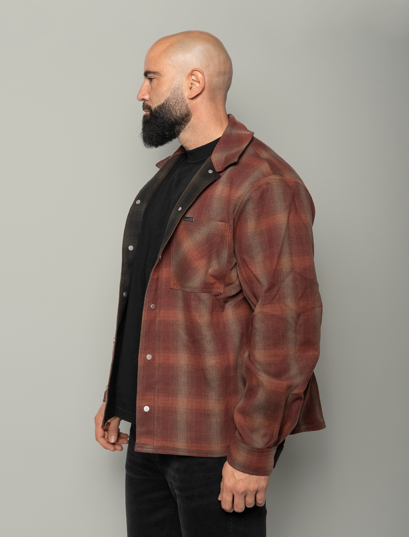 Reversible bonded check shirt