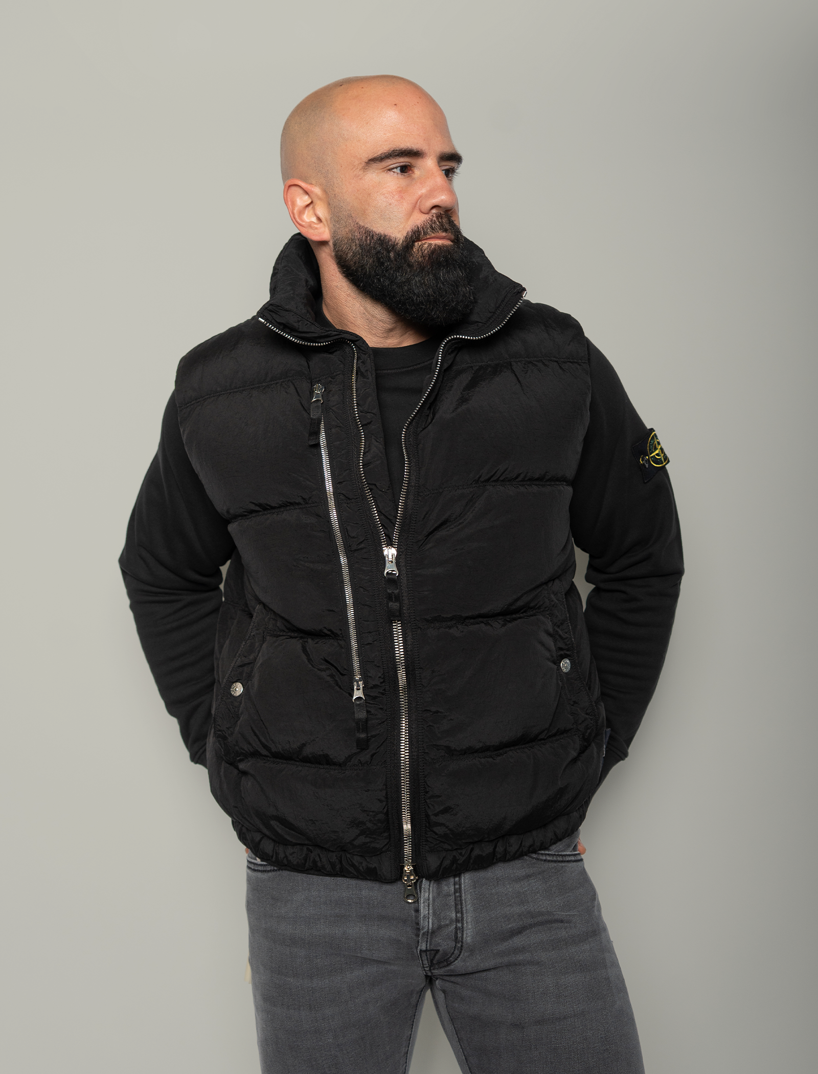 Econyl® nylon metal bodywarmer