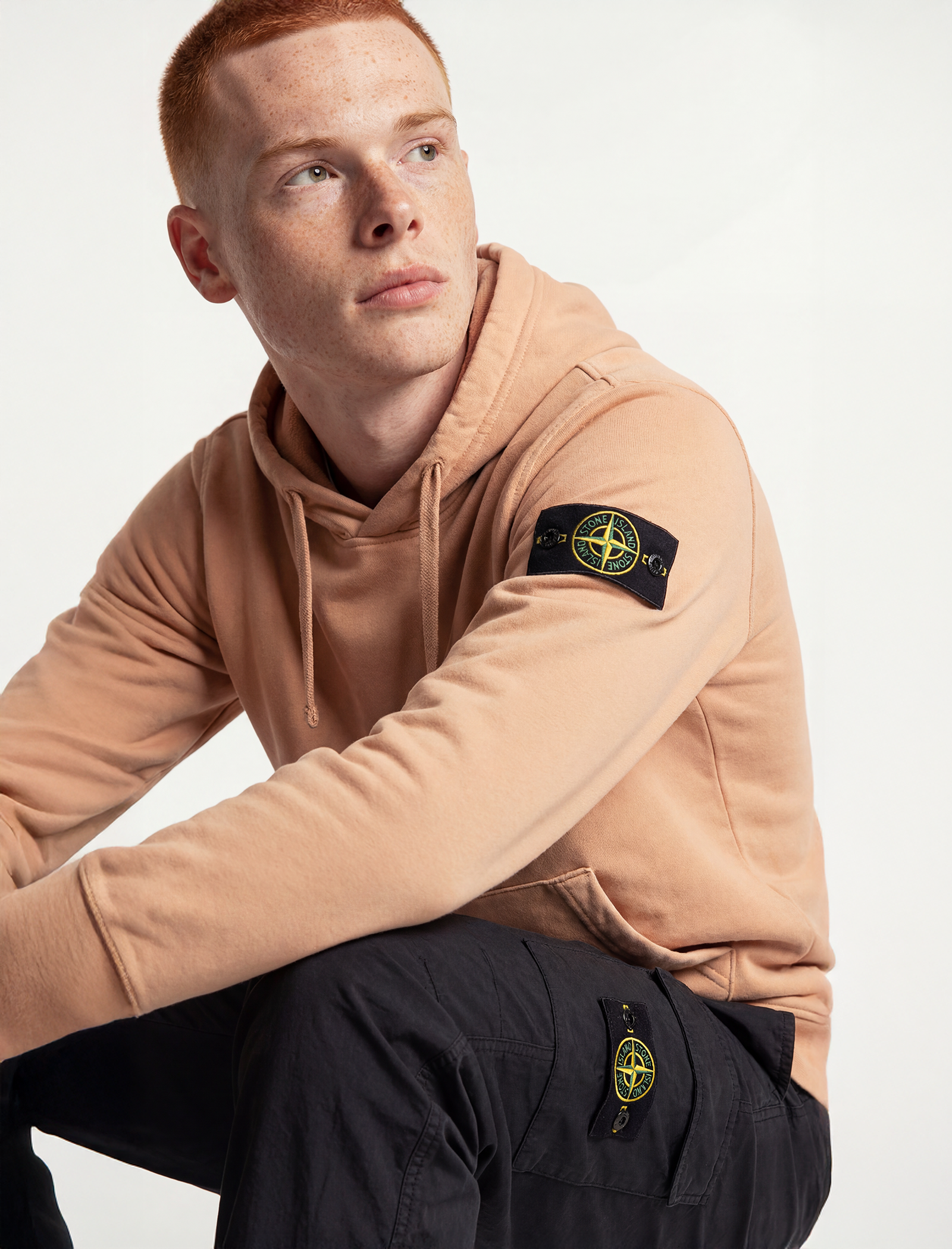 Compass badge fleece hoodie