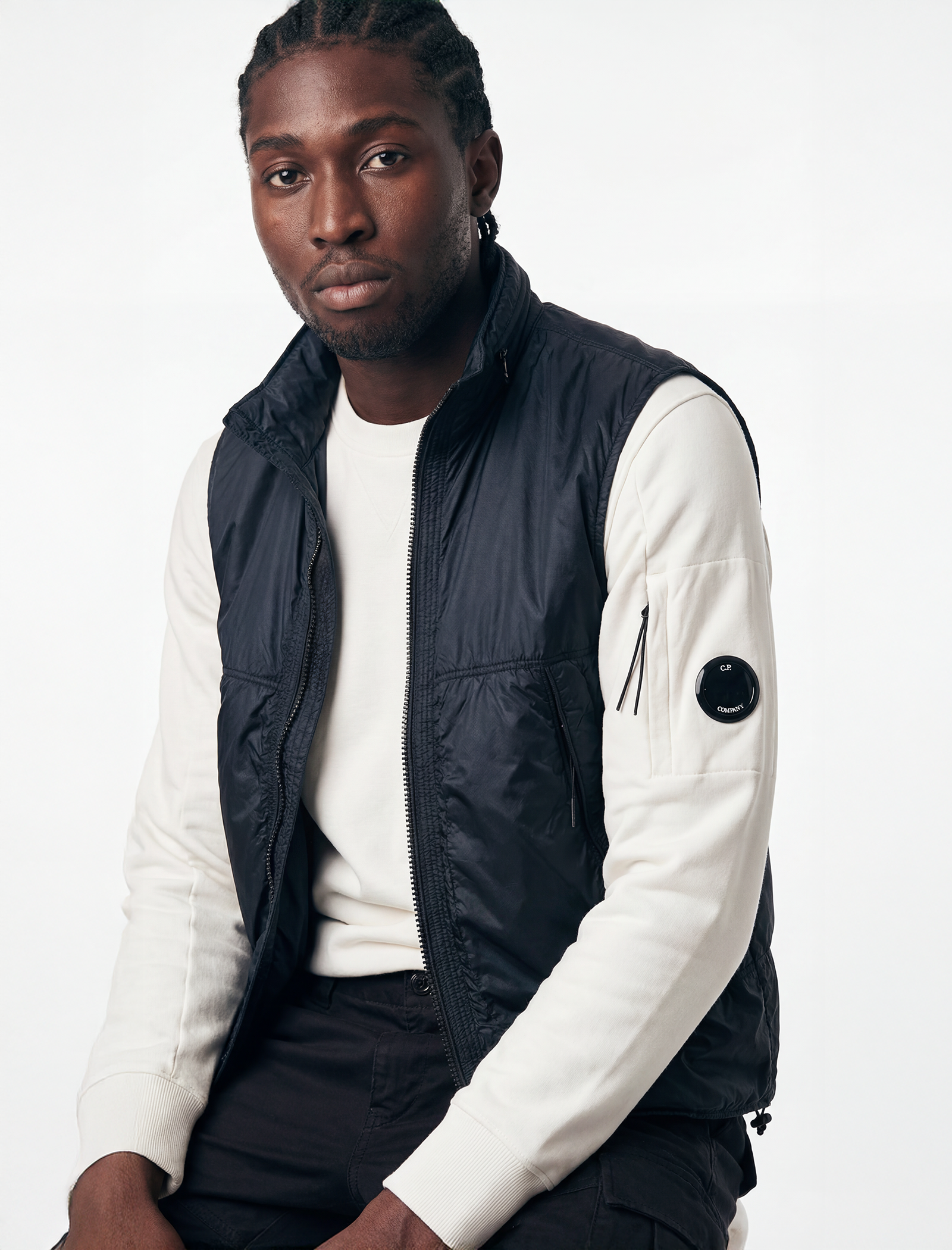 Diagonal raised fleece sweater