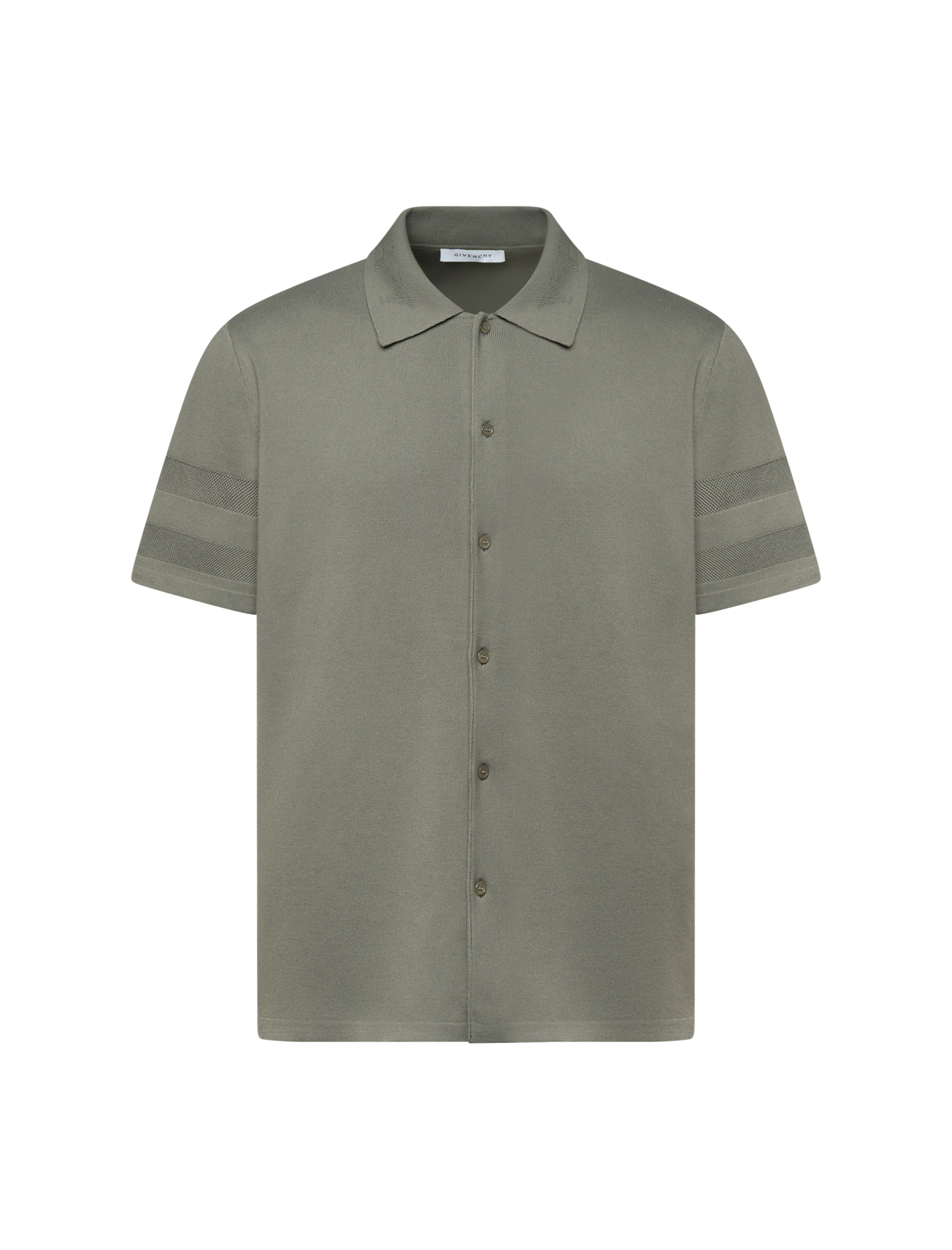 Mesh logo stripe shirt