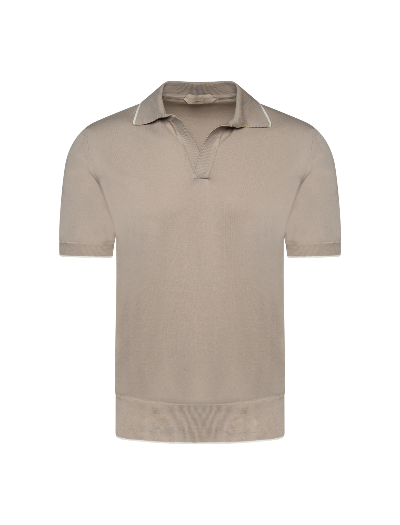 Buttonless trim polo shirt