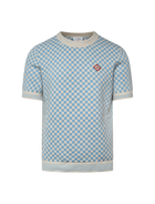Kariertes Strick-T-Shirt