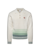 Kariertes Langarm-Poloshirt
