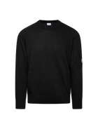 Lammwollstrickpullover mit Rundhalsausschnitt
