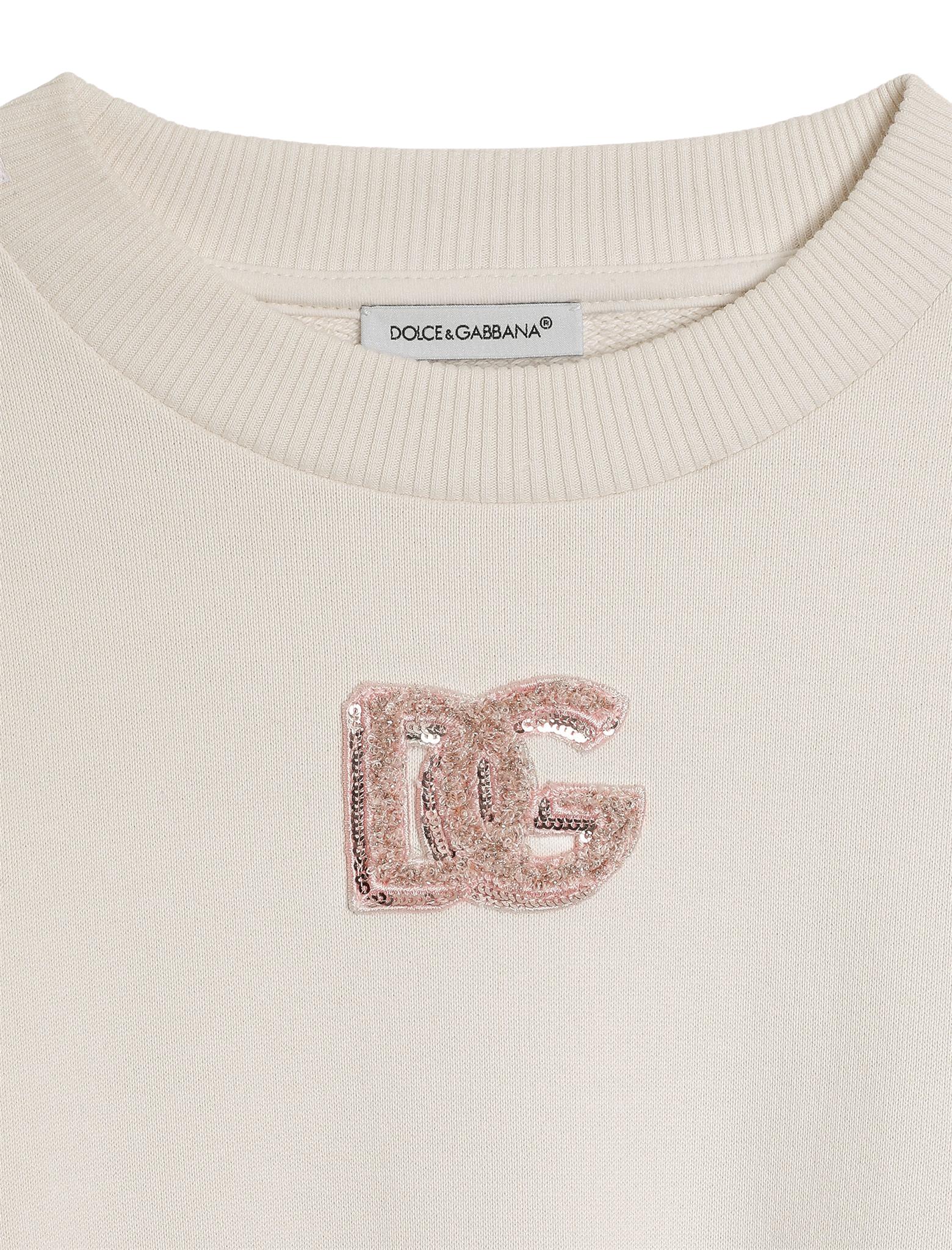 DG sequin patch fleece dress