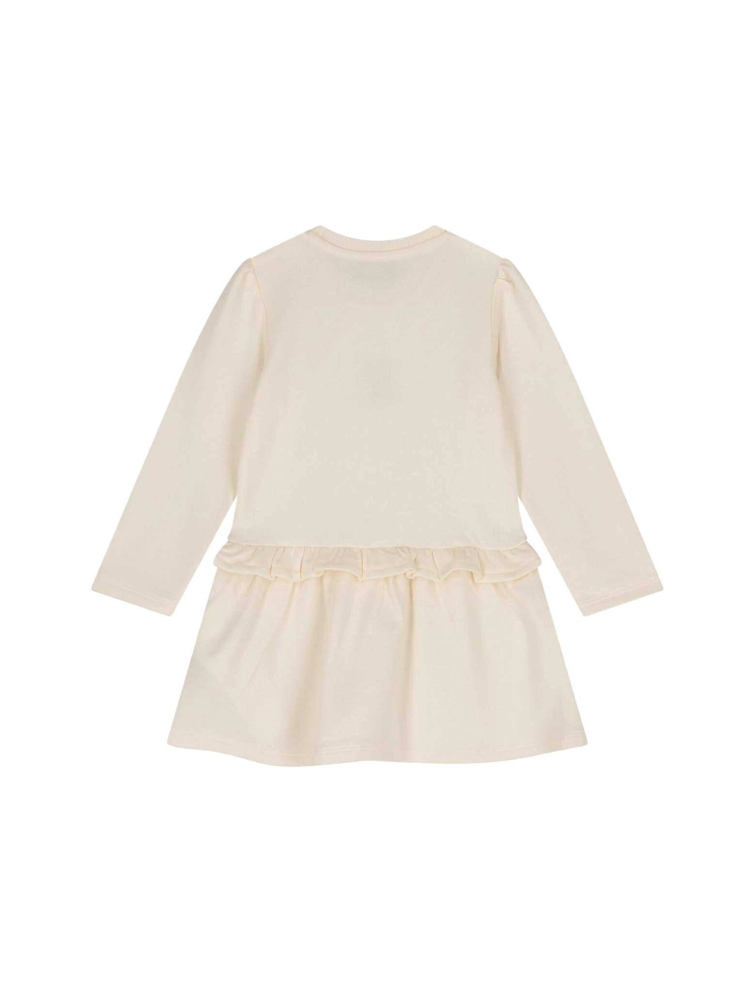 Embroidered logo ruffled dress