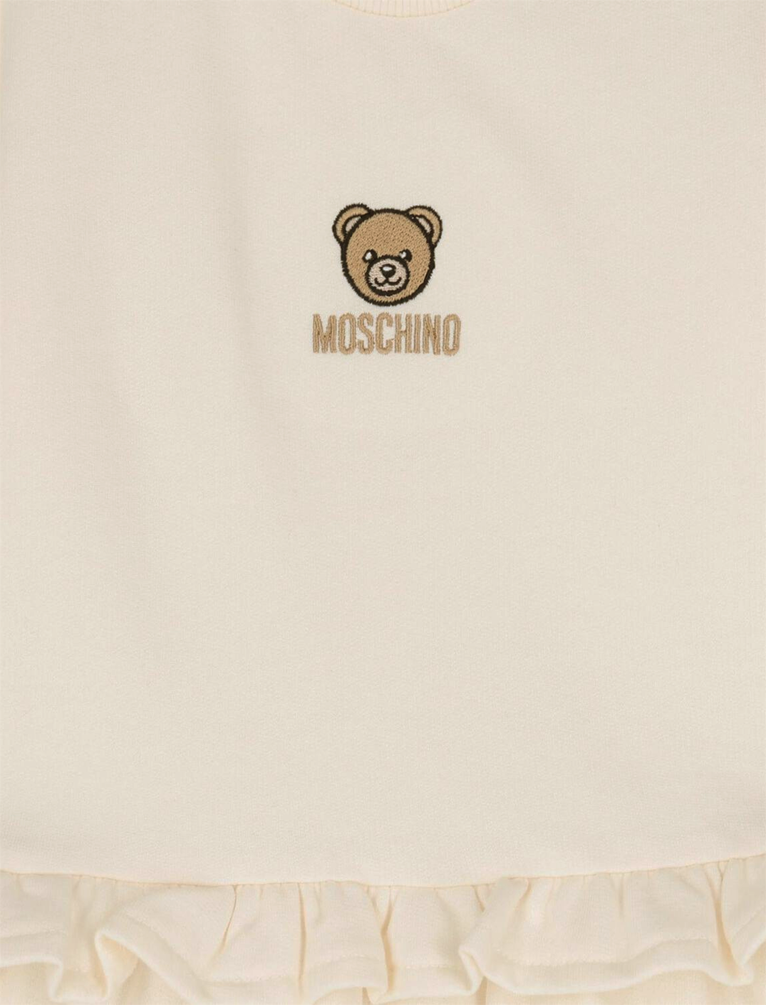 Embroidered logo ruffled dress