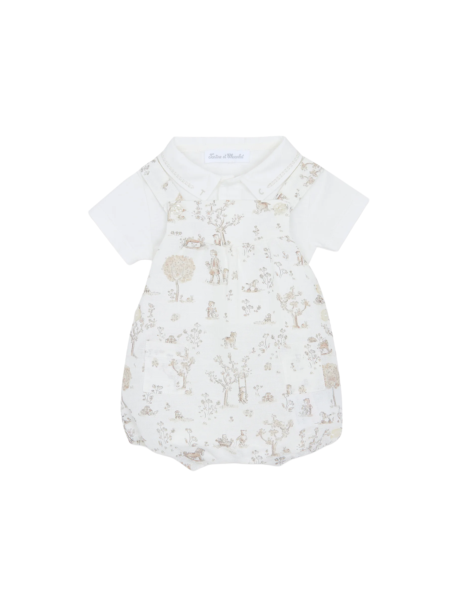 Fantasy garden print jumpsuit