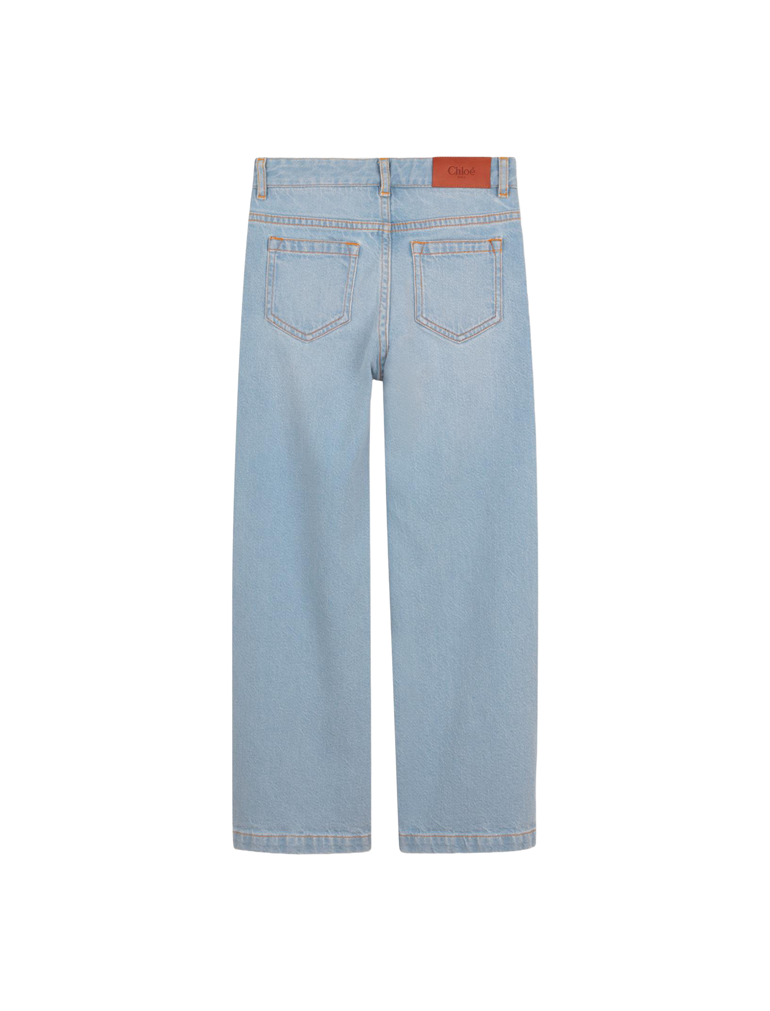 Five-pocket bleach denim jeans