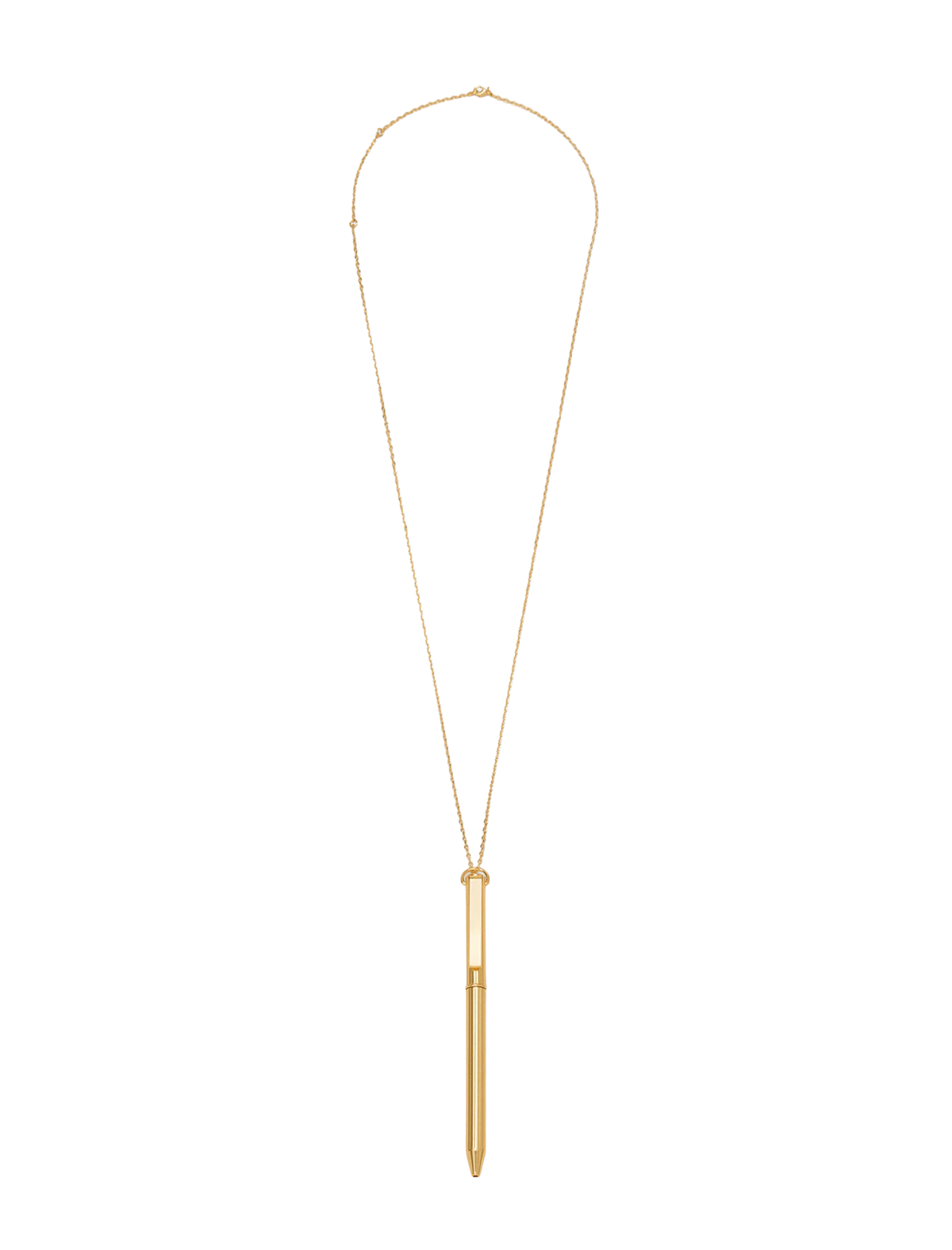 Gold brass pen pendant