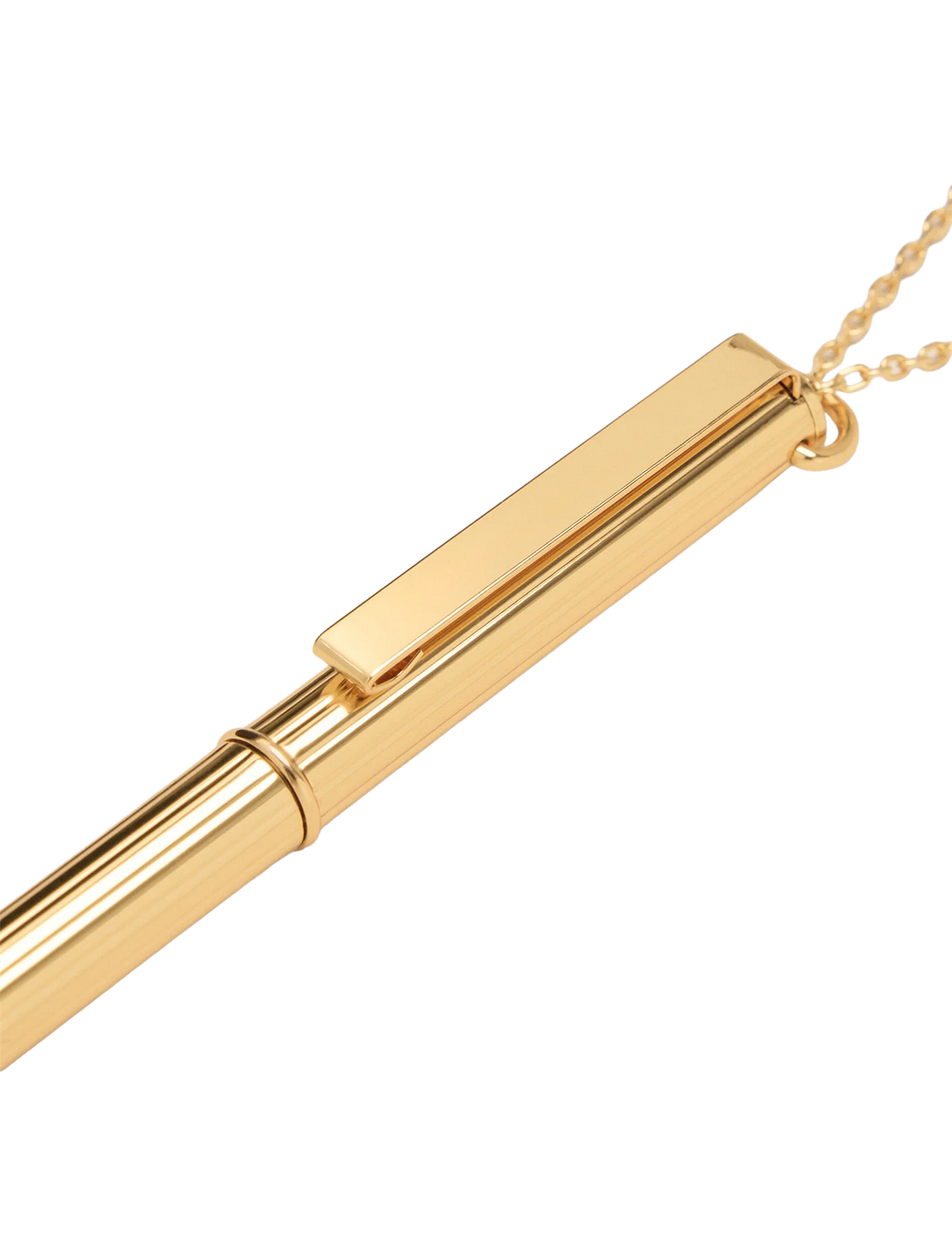Gold brass pen pendant