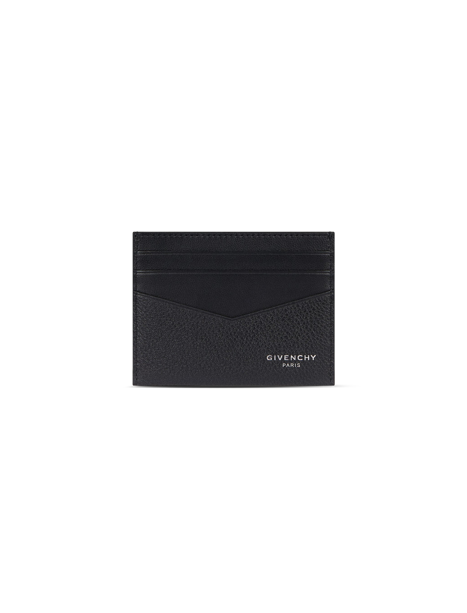 Grained leather card holder