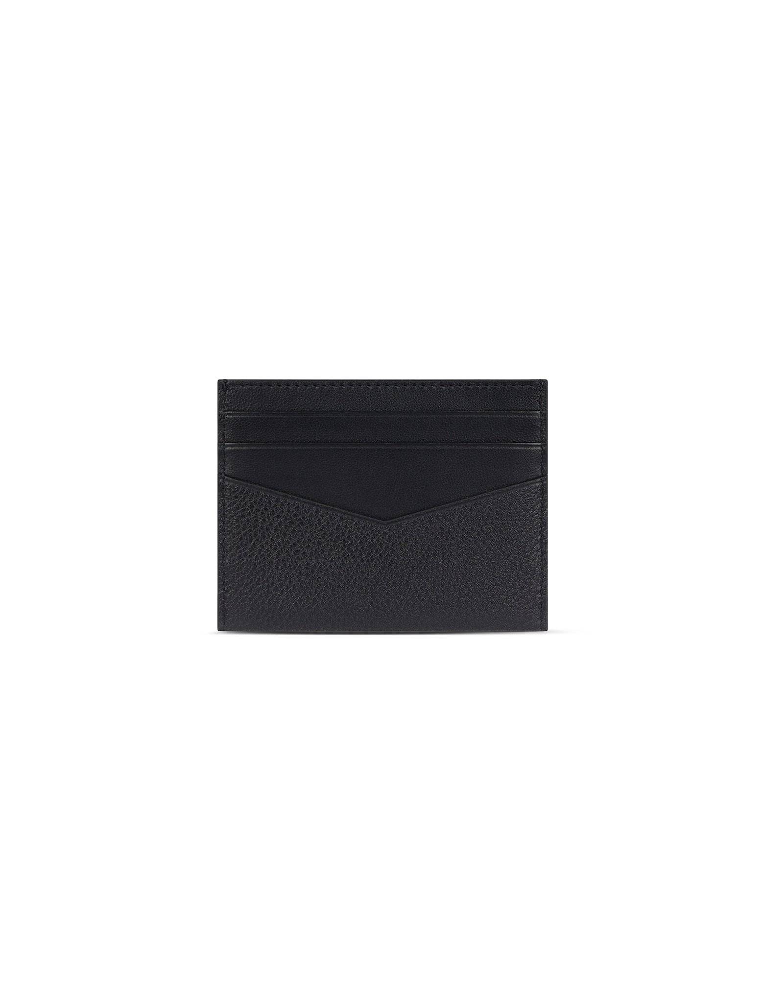 Grained leather card holder
