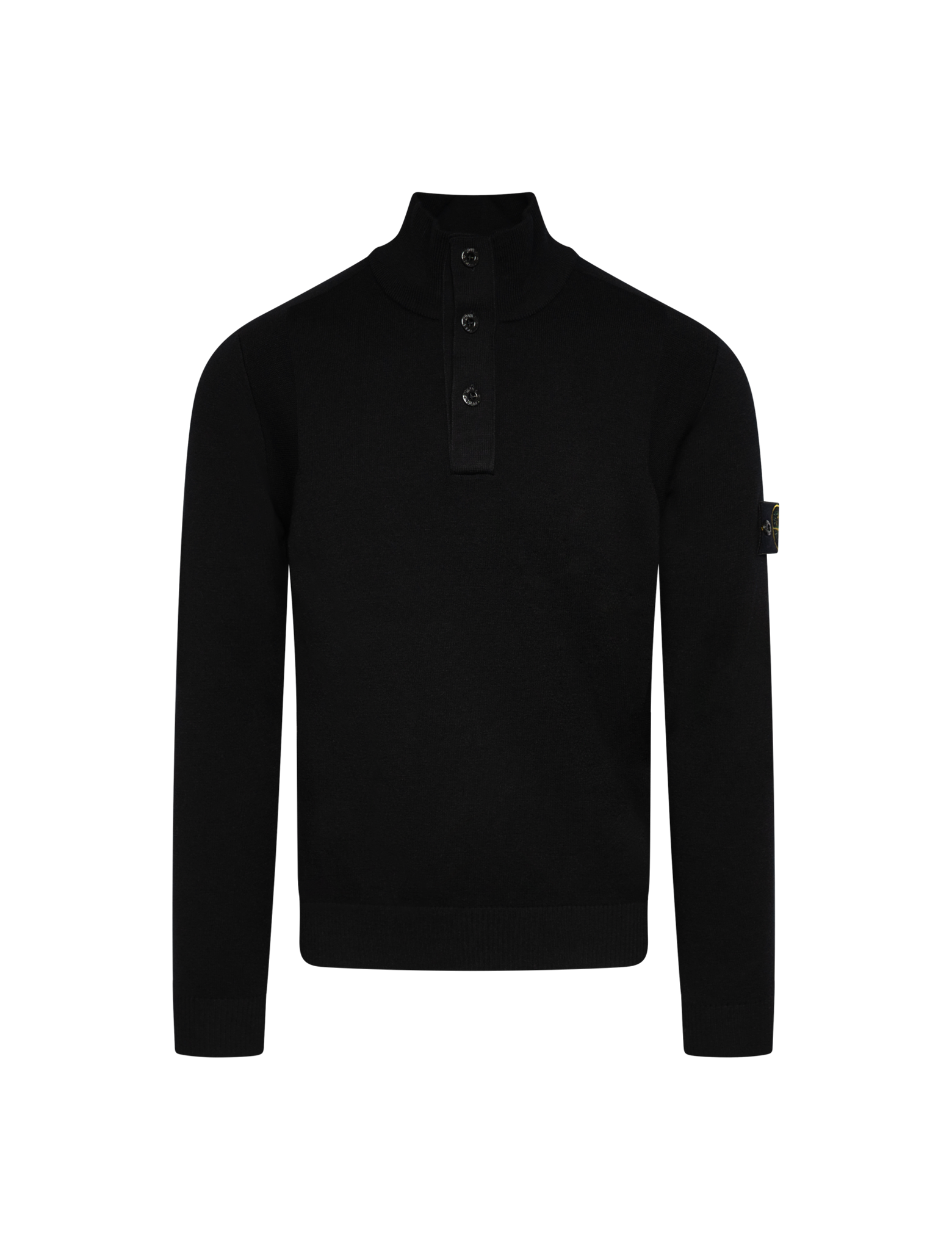 Half-button RWS wool jumper
