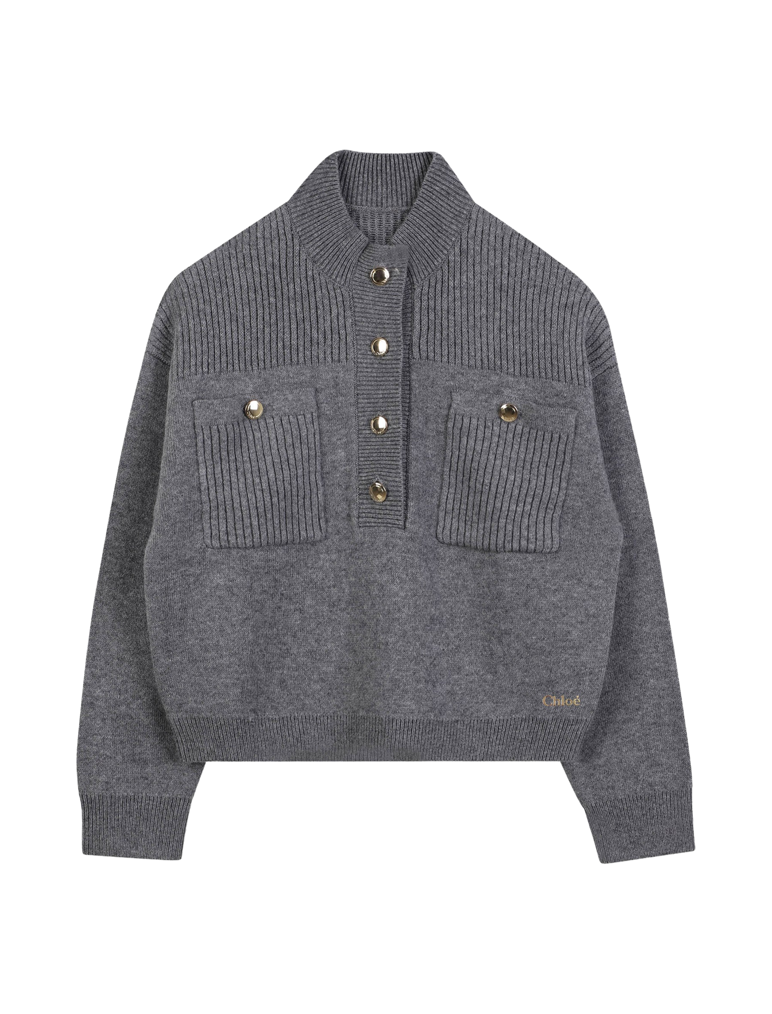 High-neck knitted jumper