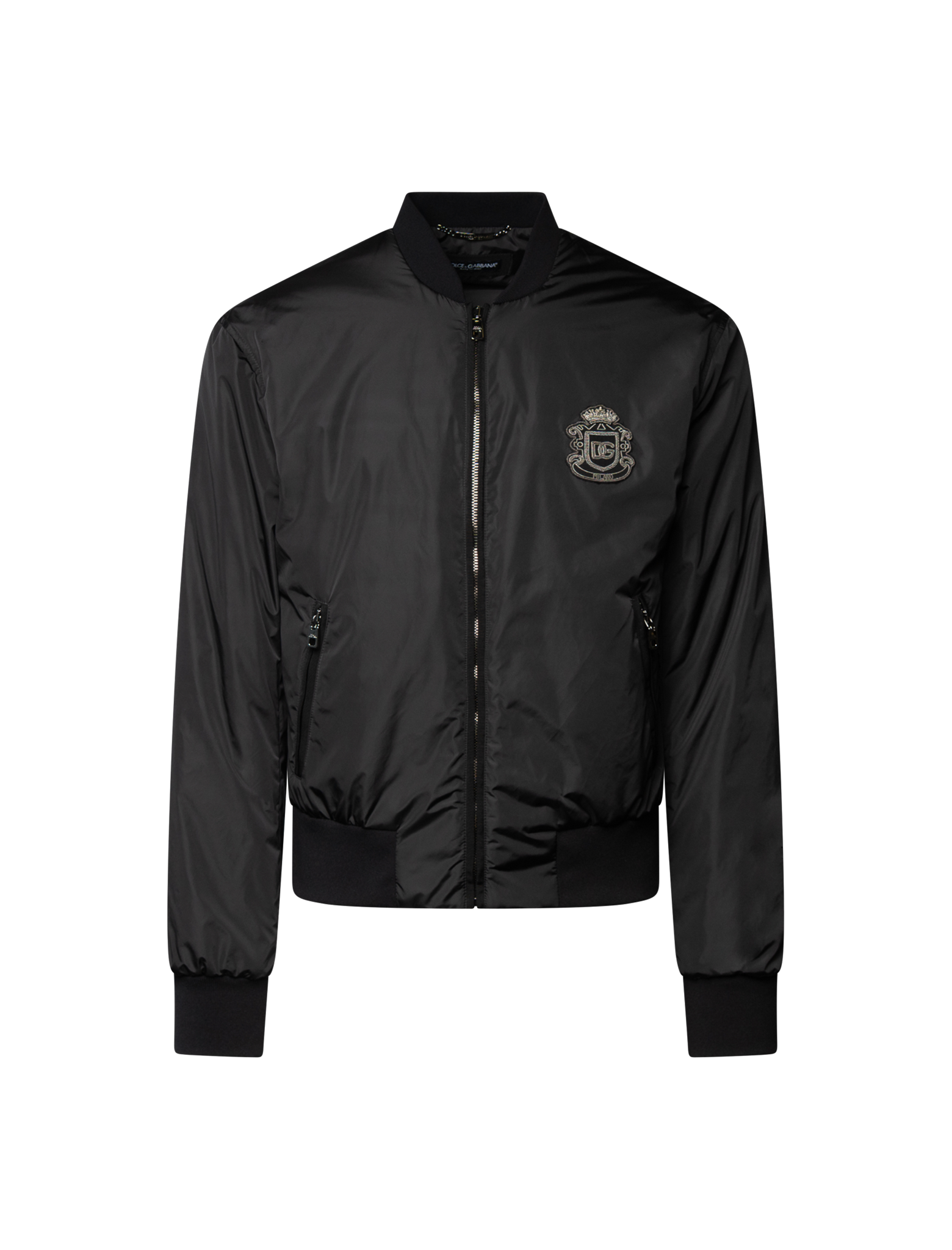 Logo patch bomber jacket