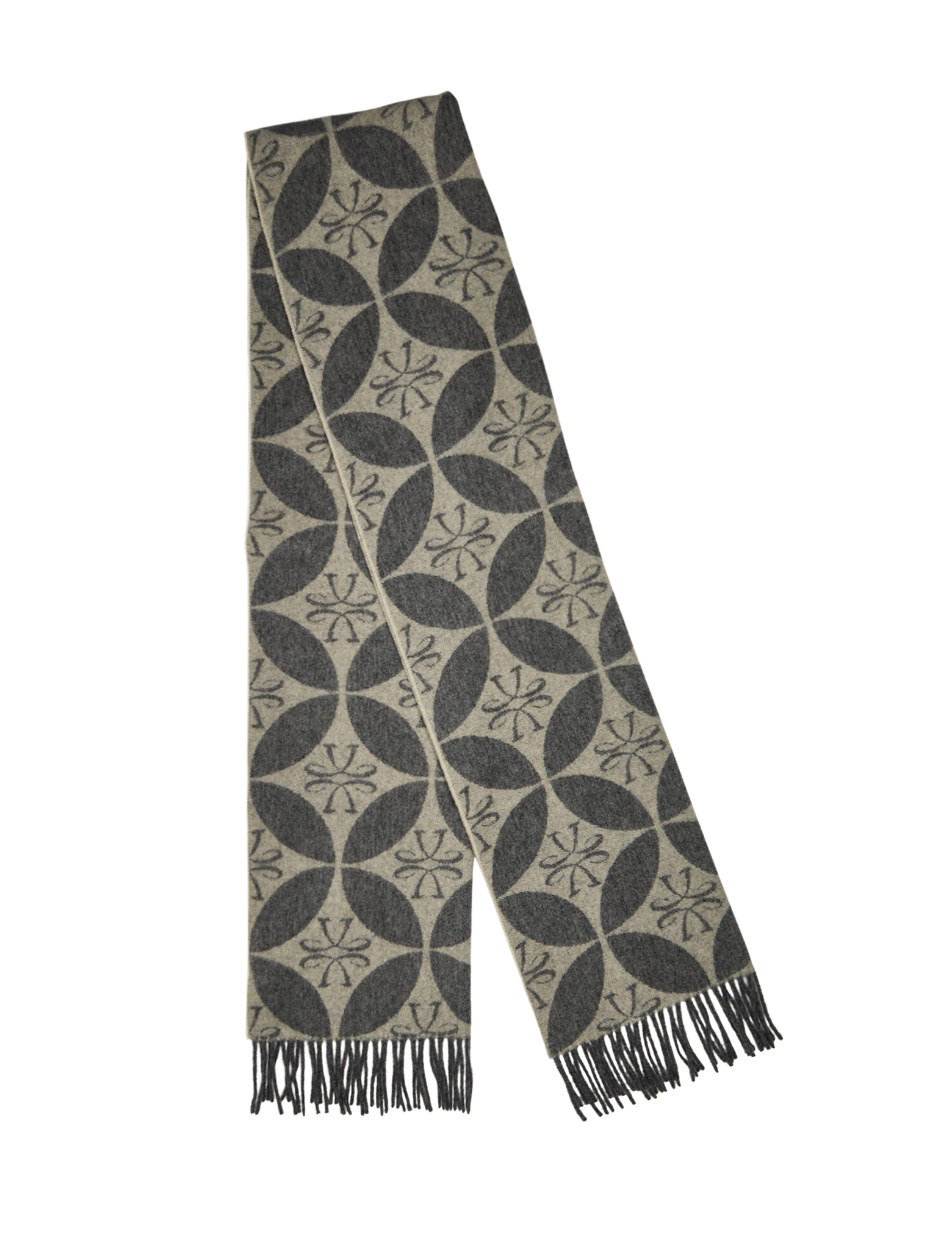 Jacquard logo wool scarf