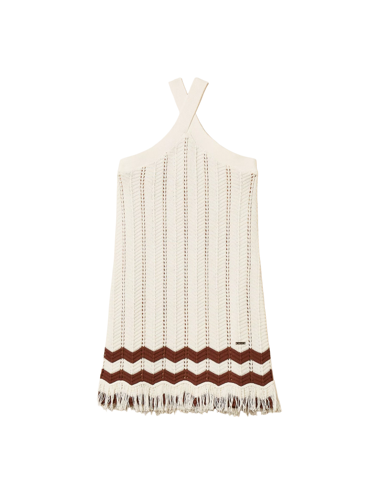 Knitted pattern fringes dress