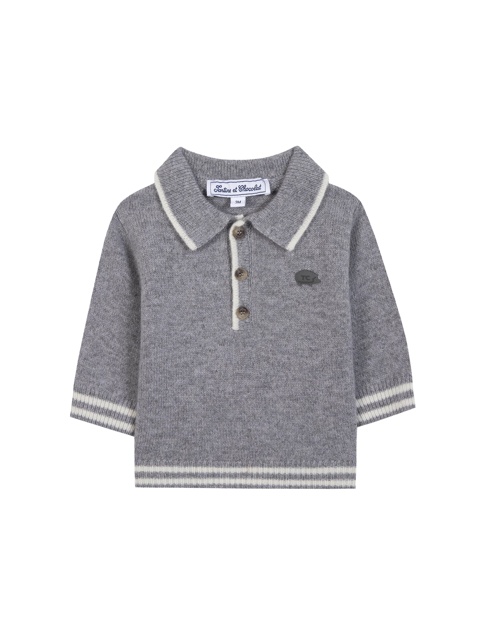Knitted soft wool polo shirt