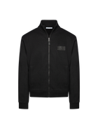 Patch zip-up cardigan jacket