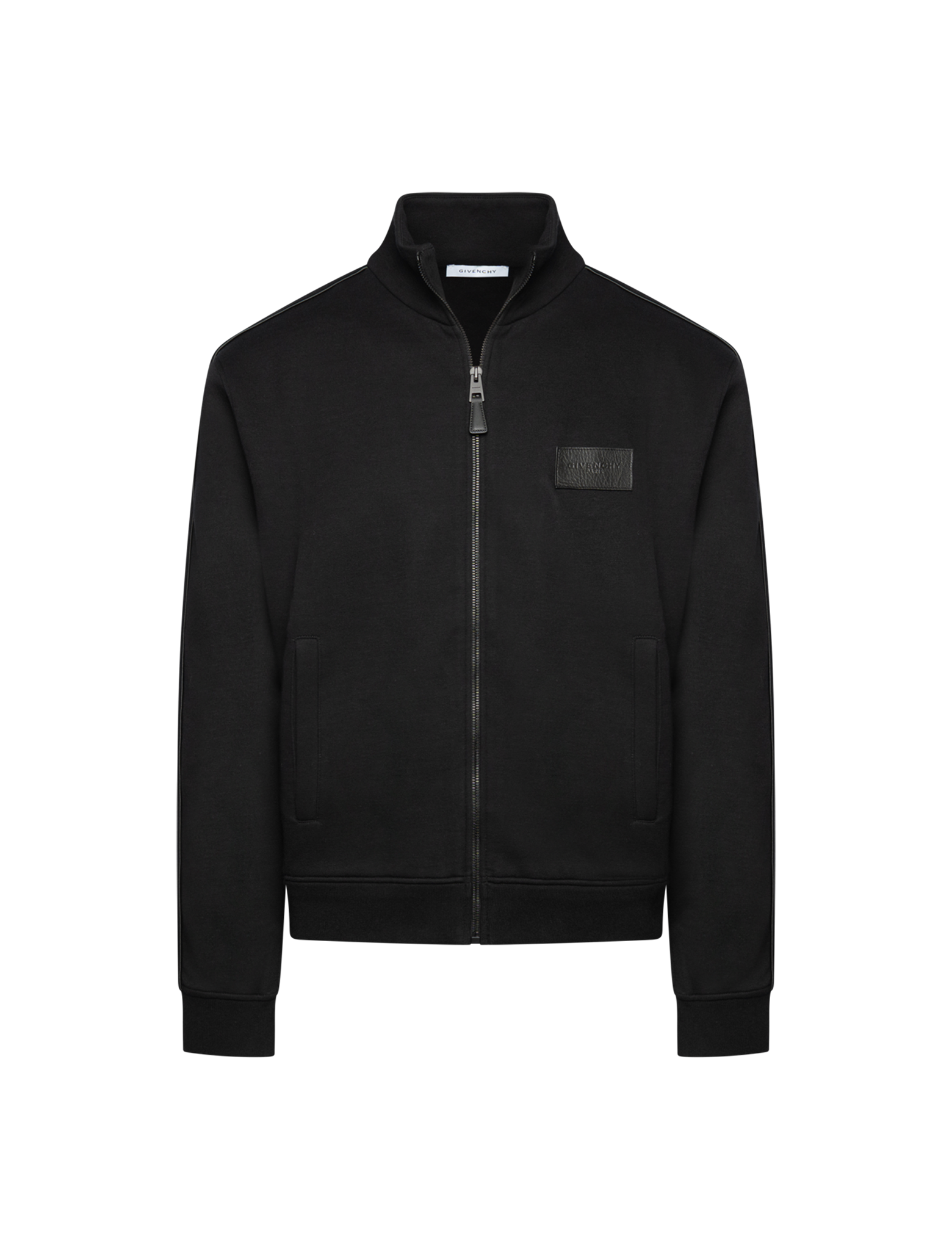 Patch zip-up cardigan jacket