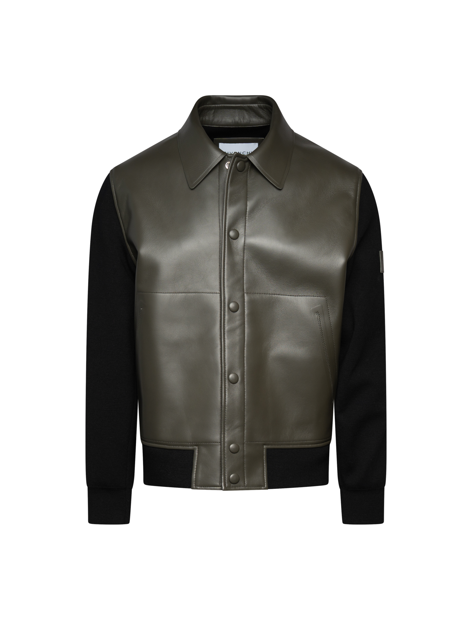 Mix material buttoned jacket