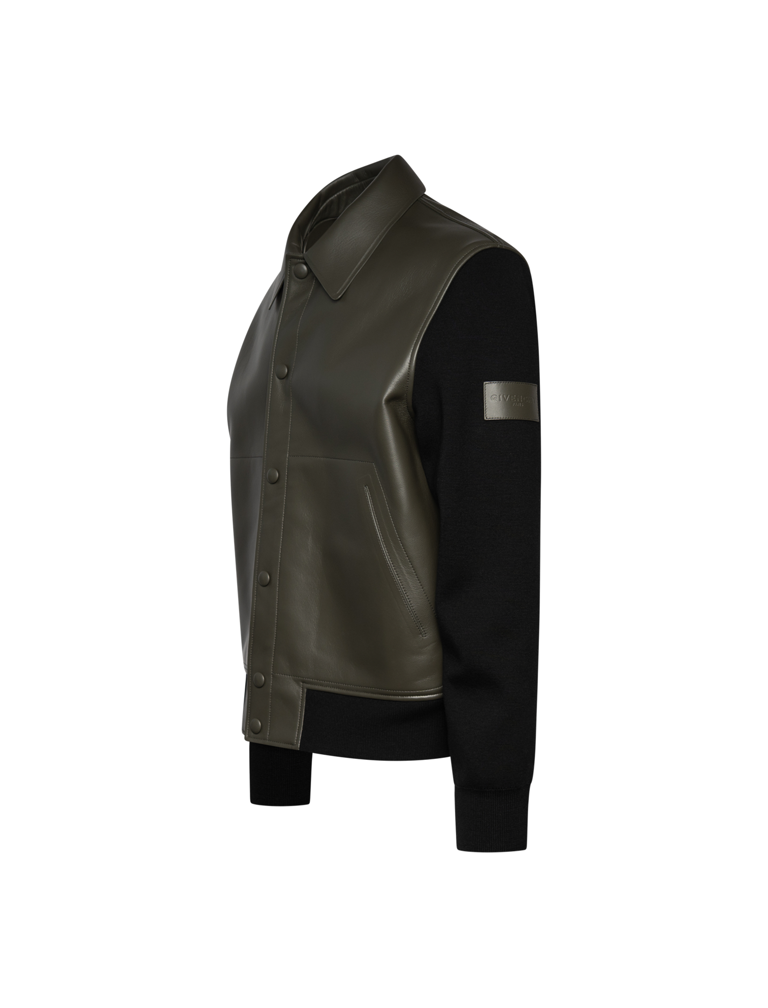 Mix material buttoned jacket