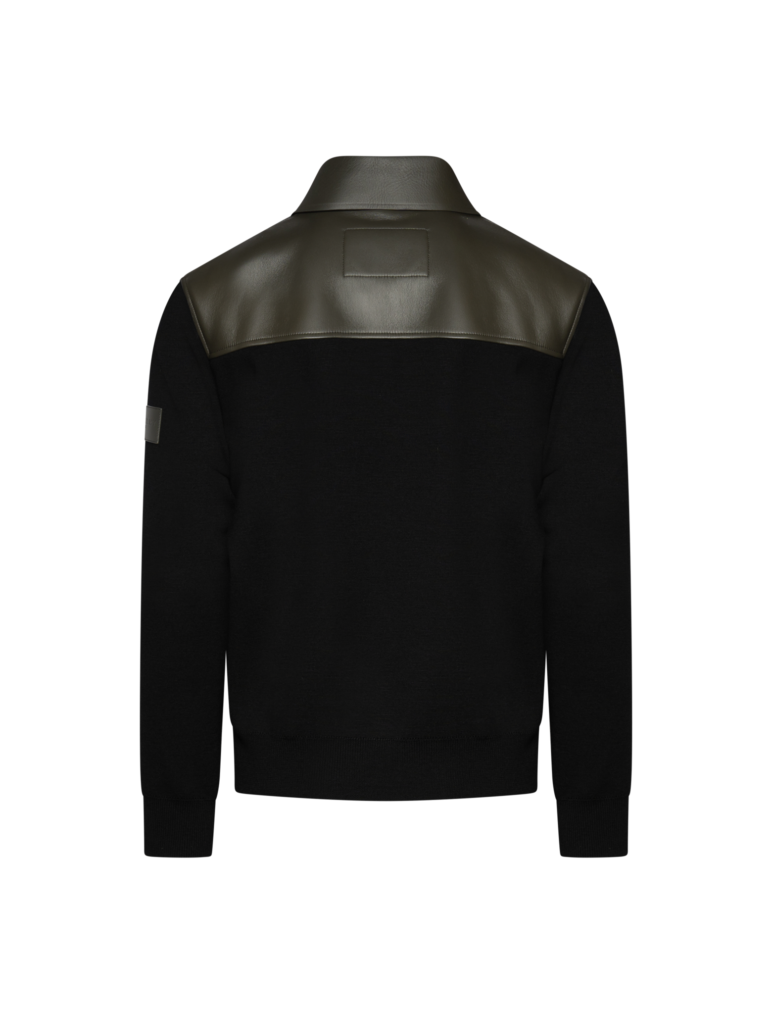 Mix material buttoned jacket